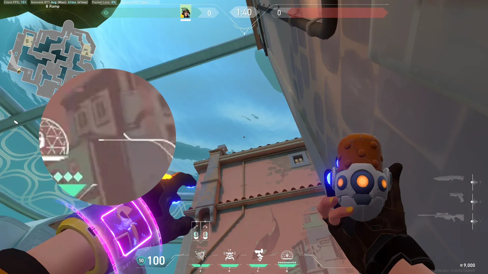 Killjoy Nanoswarm on Pearl Attack Site B — step 2 of 3: Aim — line up the shot