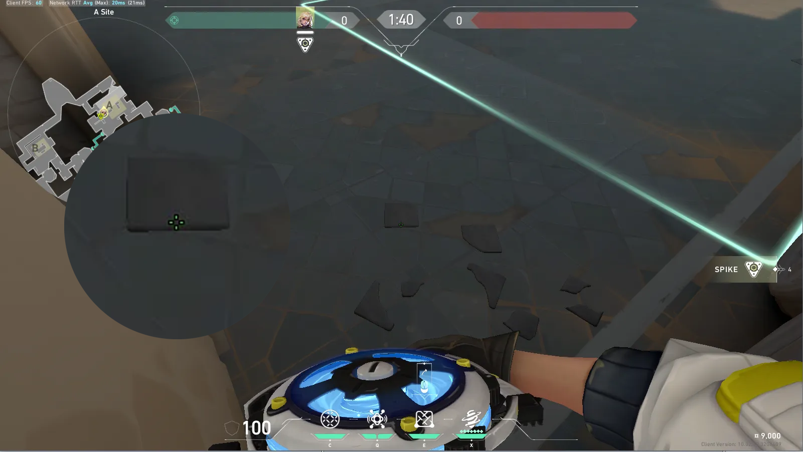 Deadlock Barrier Mesh on Bind Defense Site A — step 2 of 4: Aim — line up the shot