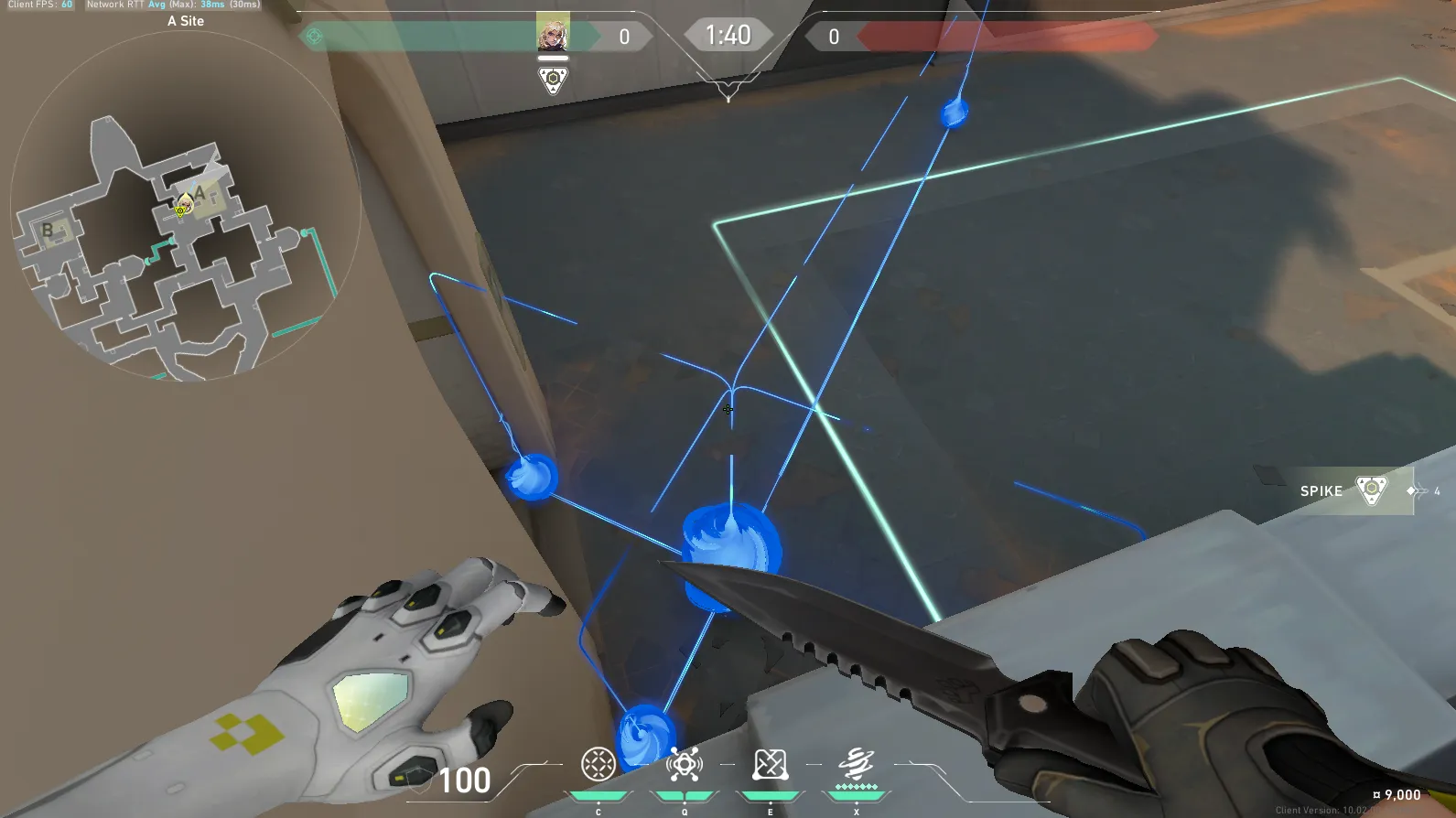 Deadlock Barrier Mesh on Bind Defense Site A — step 3 of 4: Aim — line up the shot