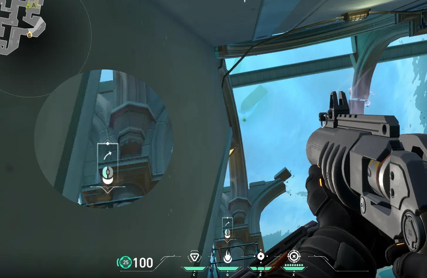 Brimstone Incendiary on Pearl Attack Site A — step 2 of 3: Aim — line up the shot