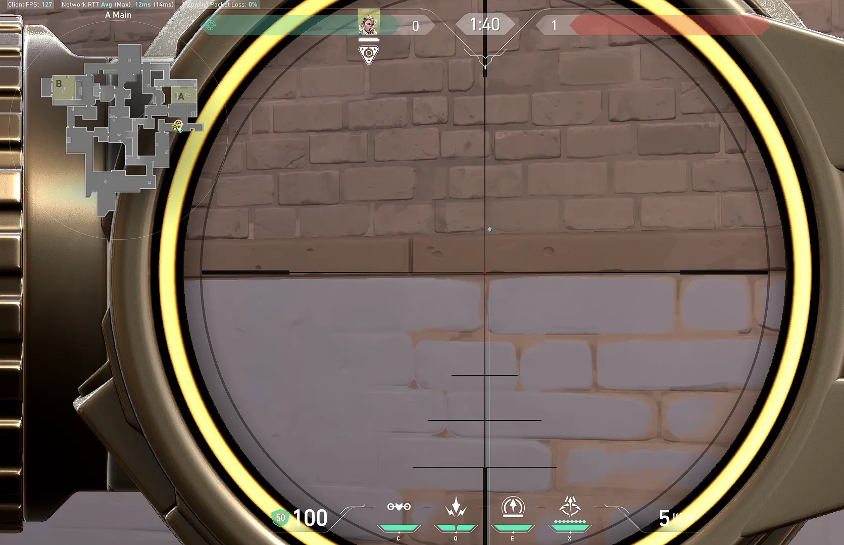 Sova Shock Bolt on Ascent Attack Site A — step 3 of 4: Aim — line up the shot