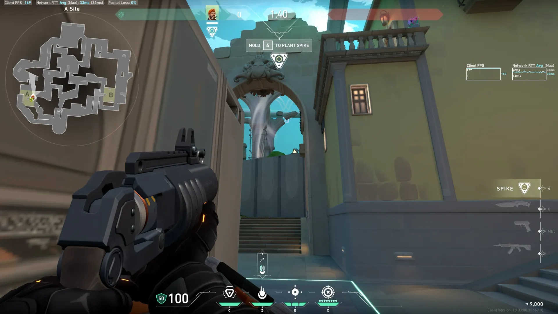 Brimstone Incendiary on Pearl Defense Site A — step 2 of 3: Aim — line up the shot