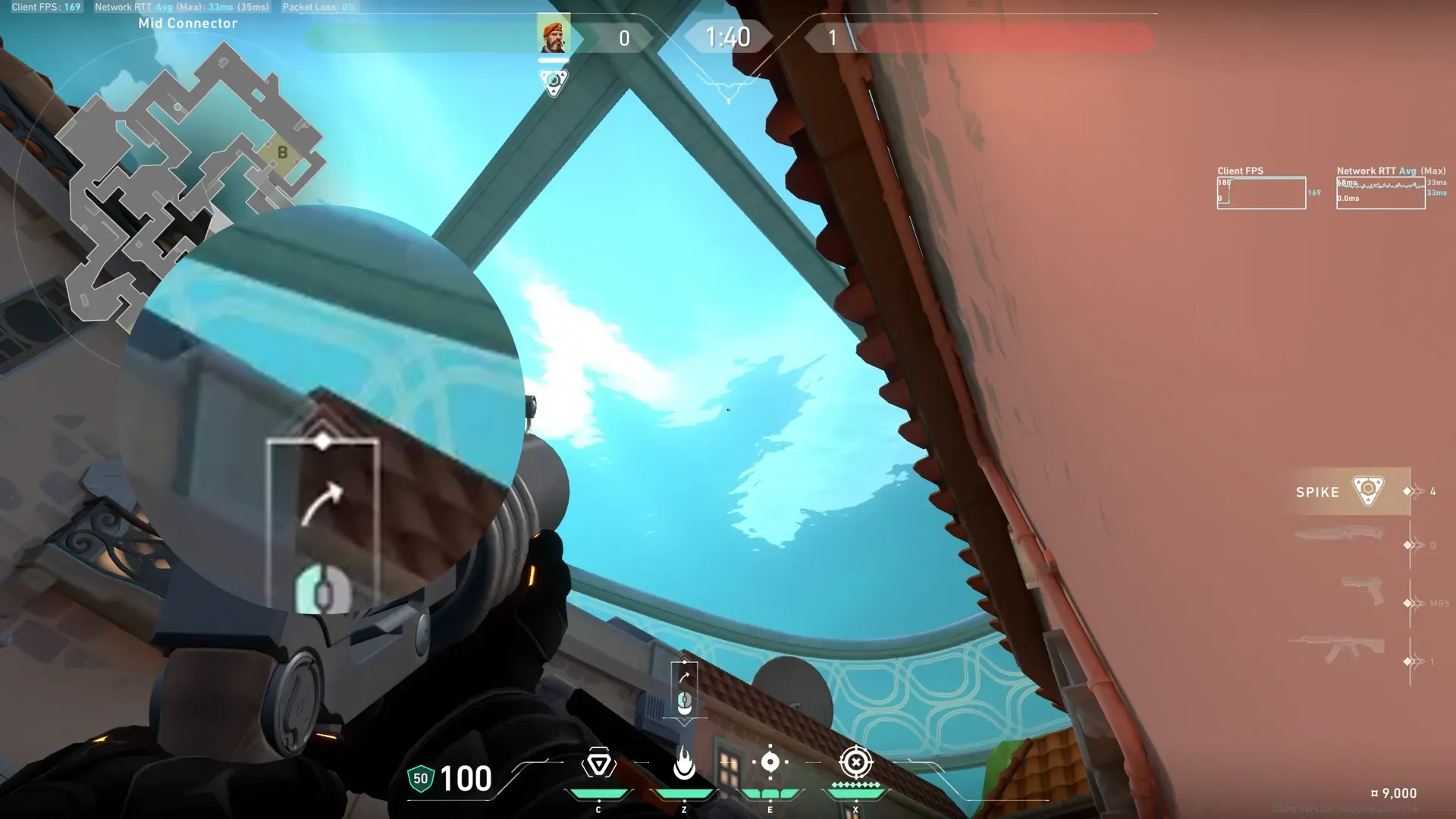 Brimstone Incendiary on Pearl Defense Site B — step 2 of 3: Aim — line up the shot