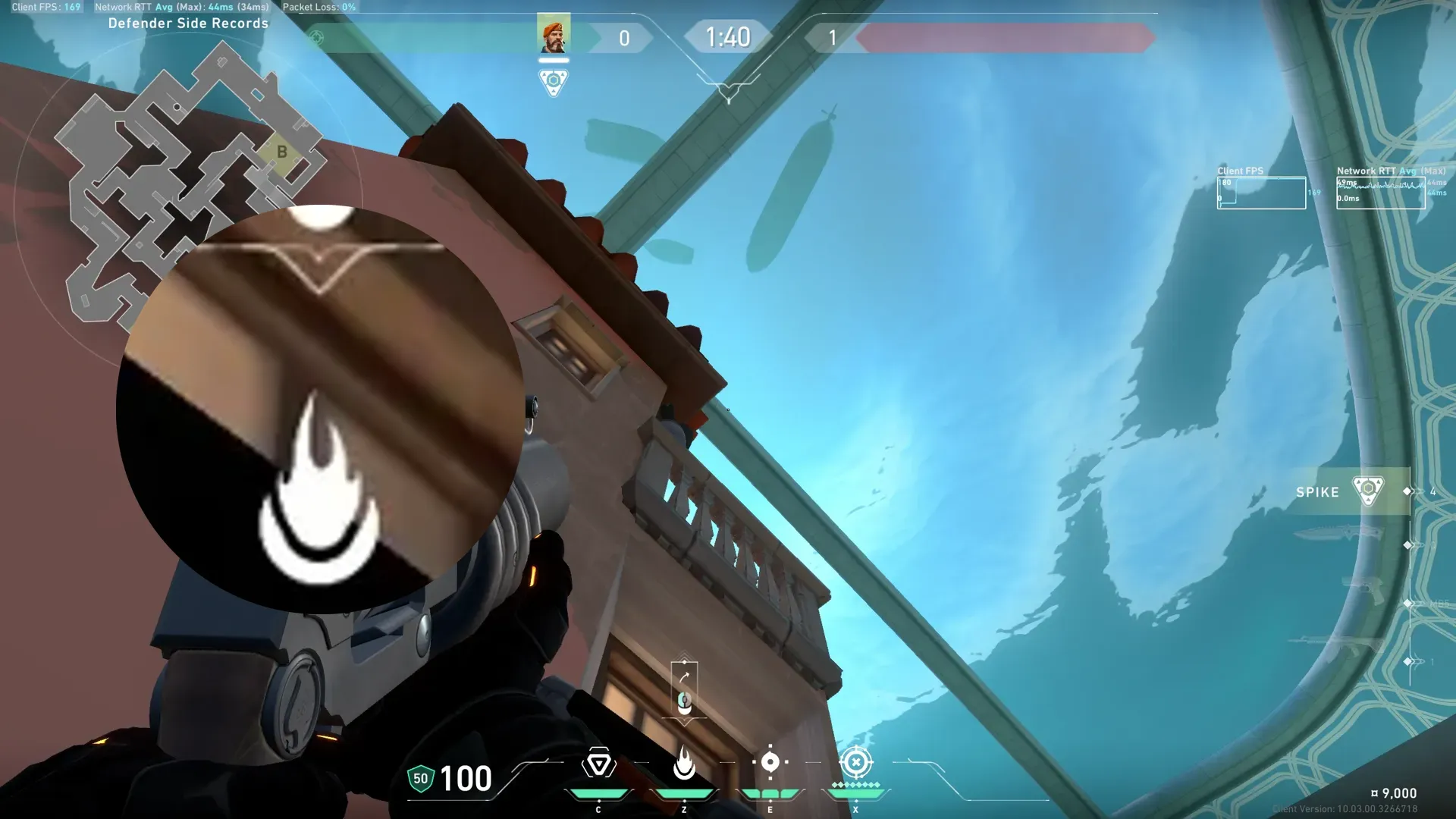 Brimstone Incendiary on Pearl Defense Site B — step 2 of 3: Aim — line up the shot