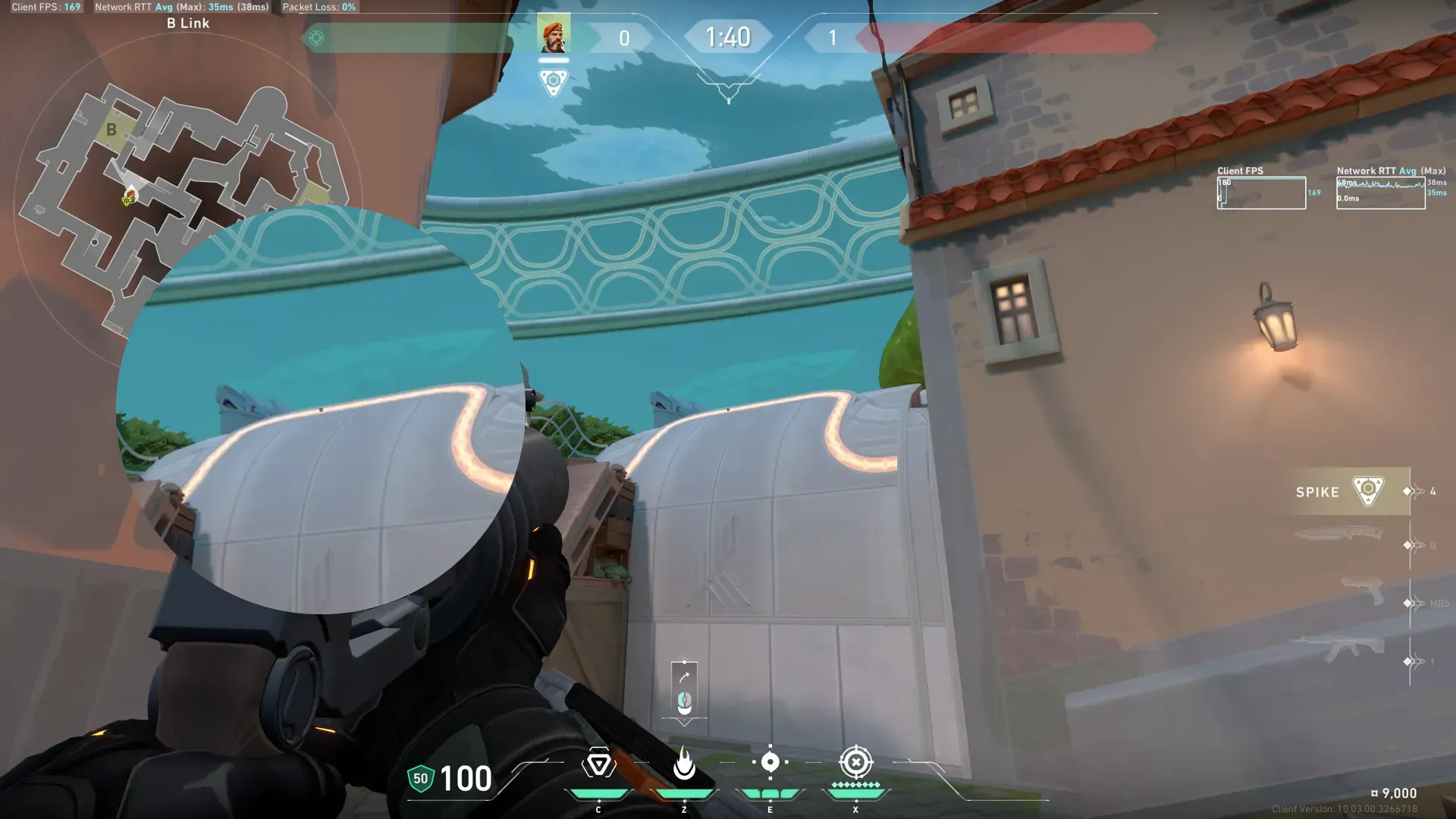 Brimstone Incendiary on Pearl Defense Site B — step 2 of 3: Aim — line up the shot