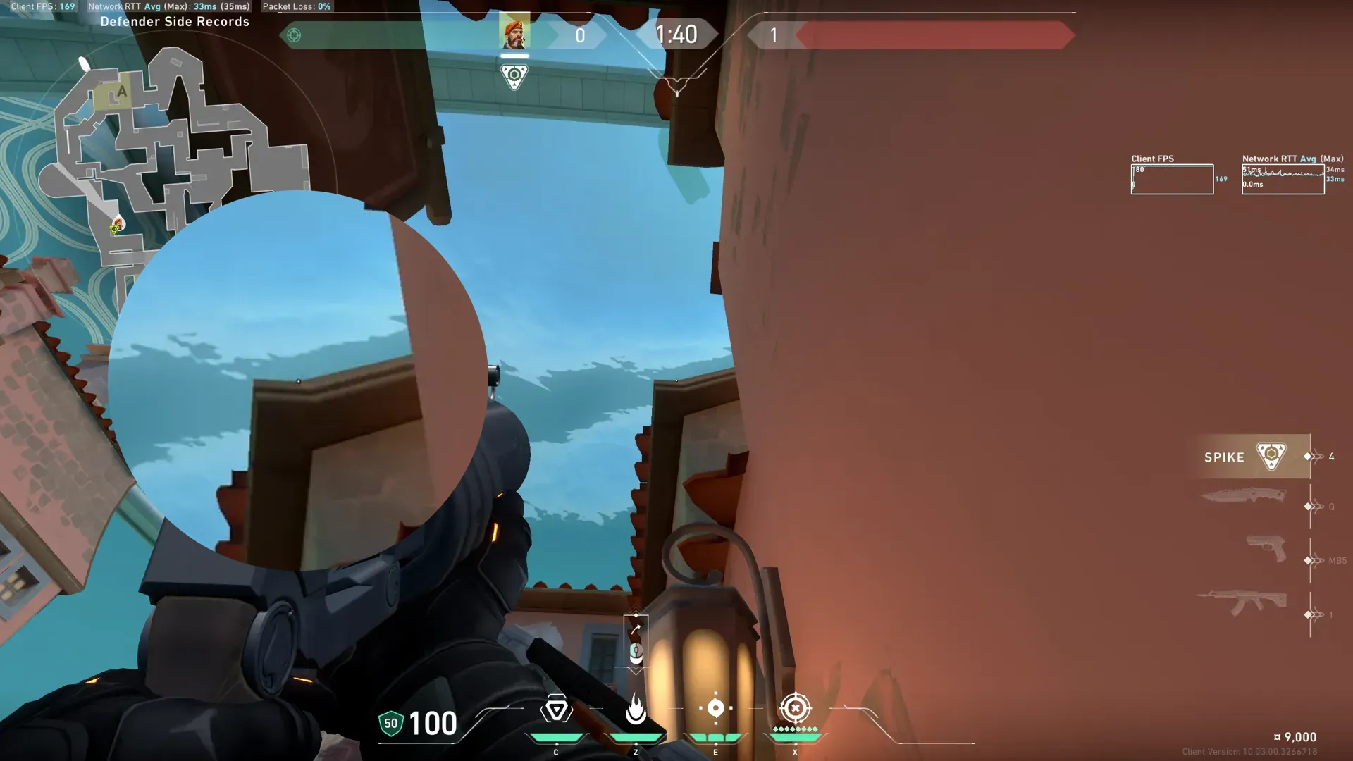 Brimstone Incendiary on Pearl Defense Site A — step 2 of 3: Aim — line up the shot
