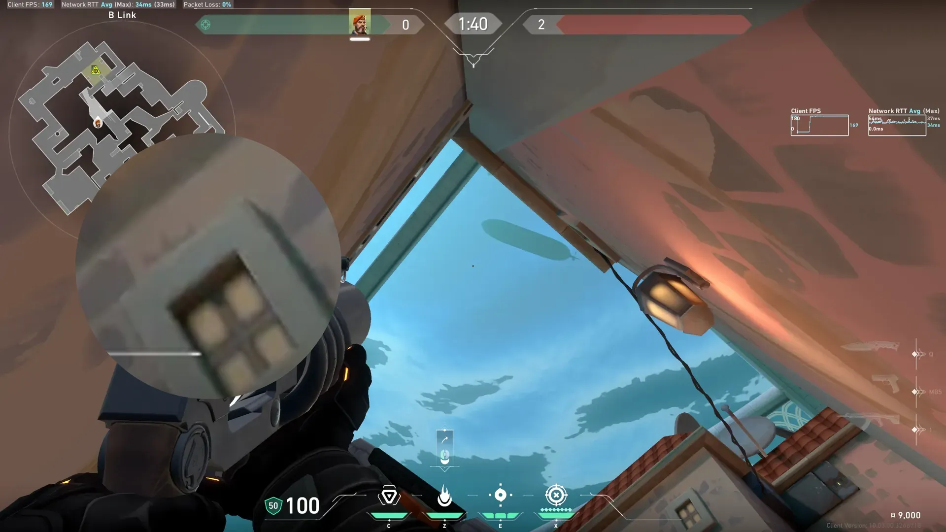 Brimstone Incendiary on Pearl Defense Site B — step 2 of 3: Aim — line up the shot
