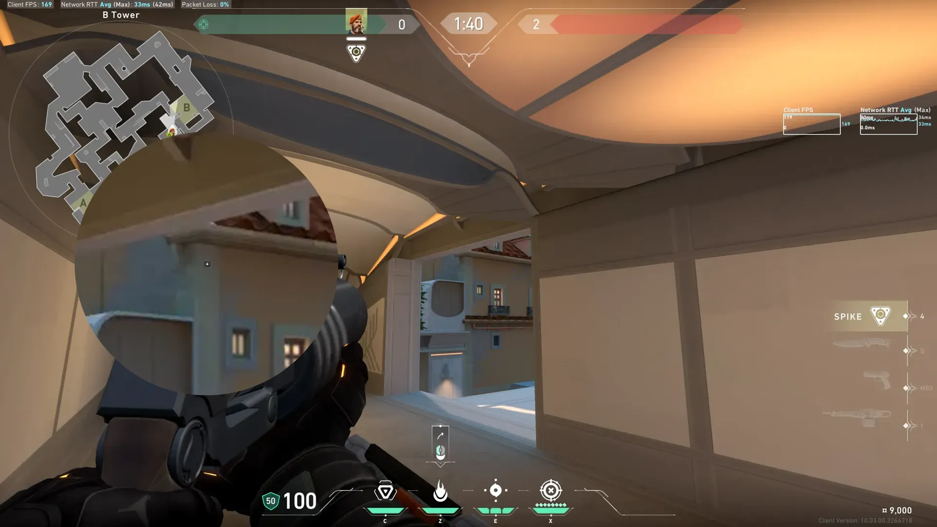 Brimstone Incendiary on Pearl Defense Site B — step 2 of 3: Aim — line up the shot