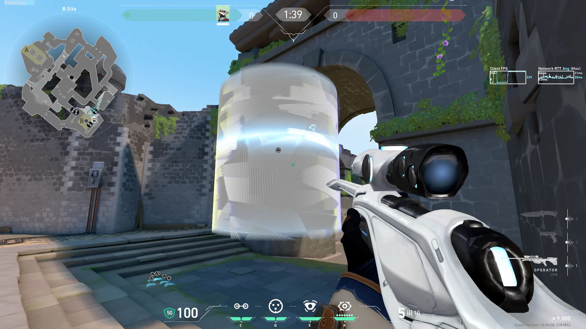Cypher Cyber Cage on Breeze Defense Site B — step 3 of 7: Aim — line up the shot