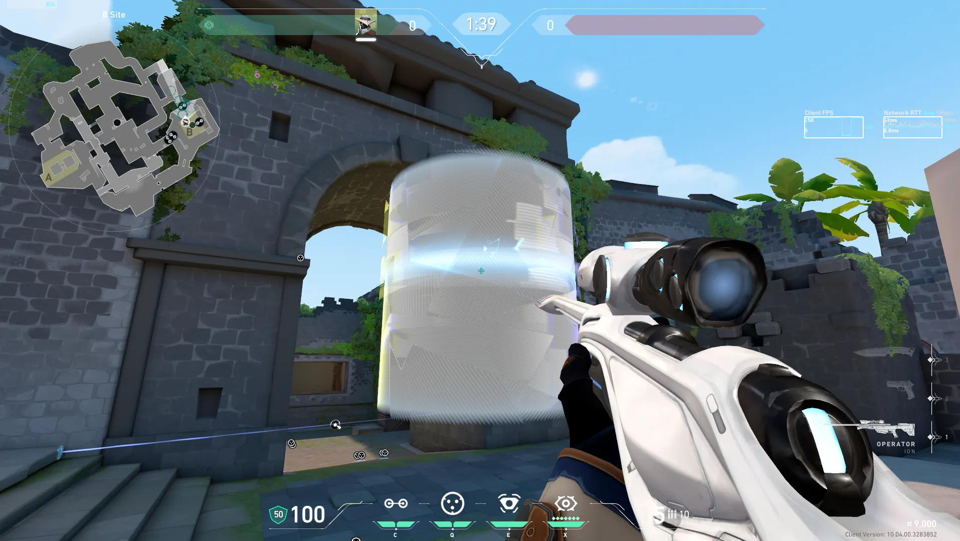 Cypher Cyber Cage on Breeze Defense Site B — step 6 of 7: Aim — line up the shot
