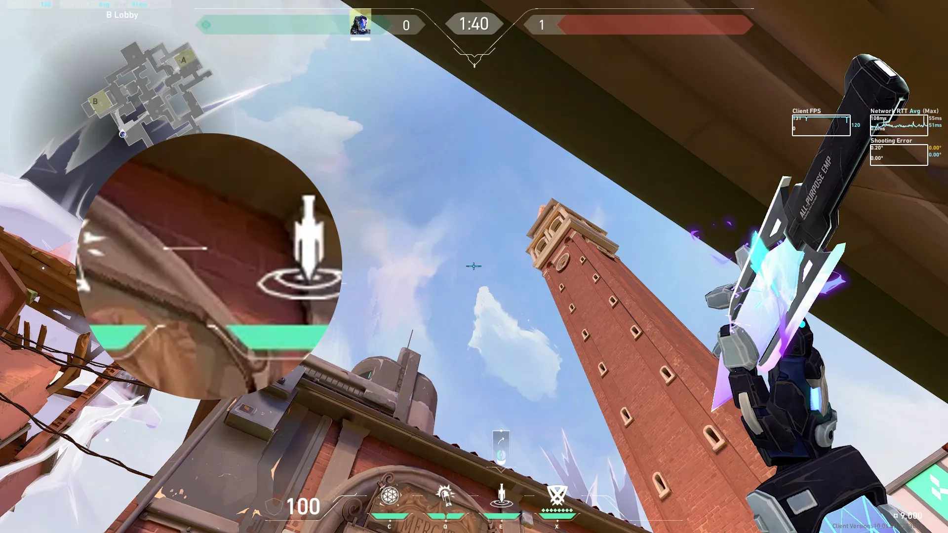 KAY/O Zero_Point on Ascent Attack Site B — step 2 of 3: Aim — line up the shot