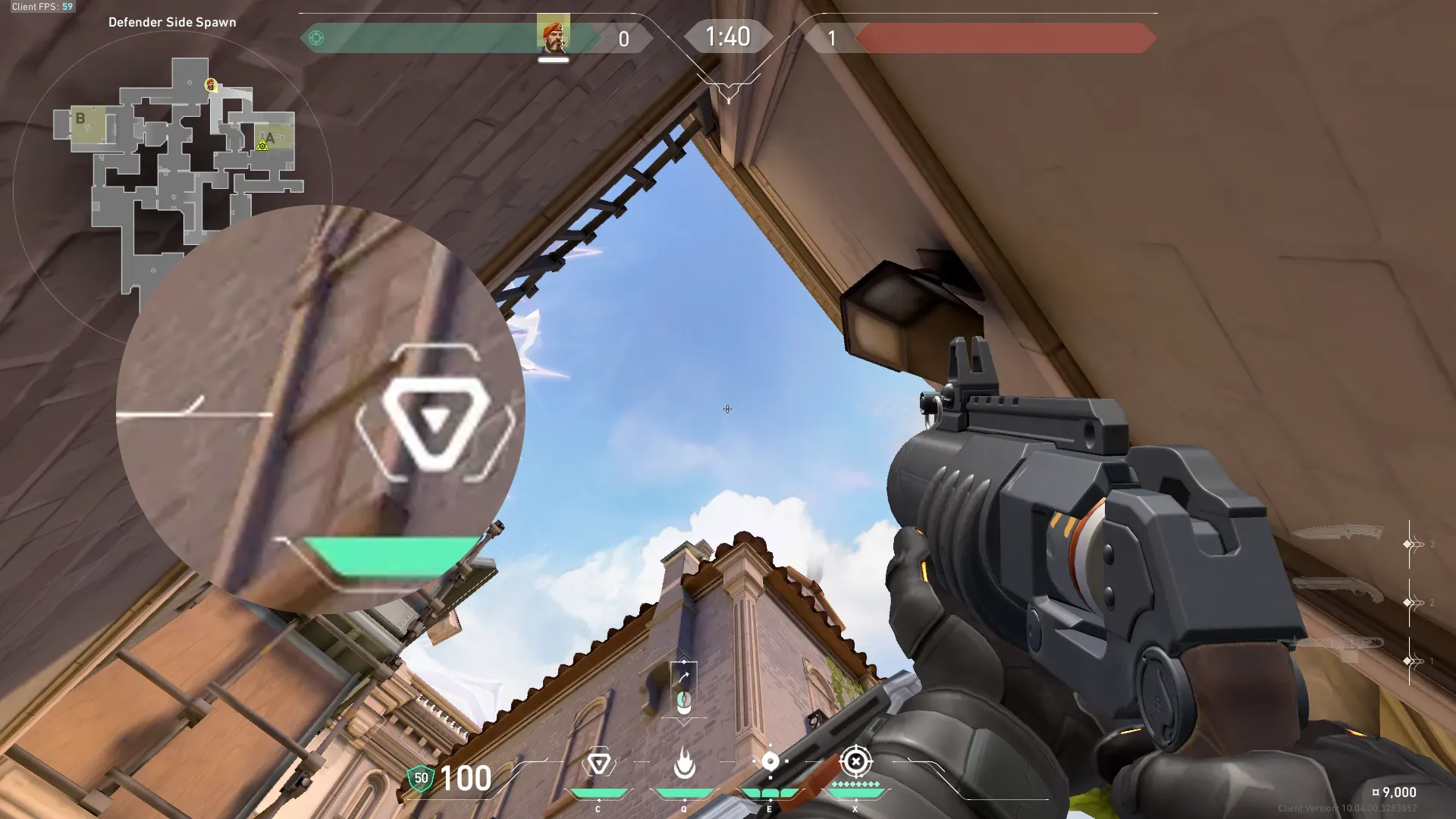 Brimstone Incendiary on Ascent Defense Site A — step 2 of 3: Aim — line up the shot