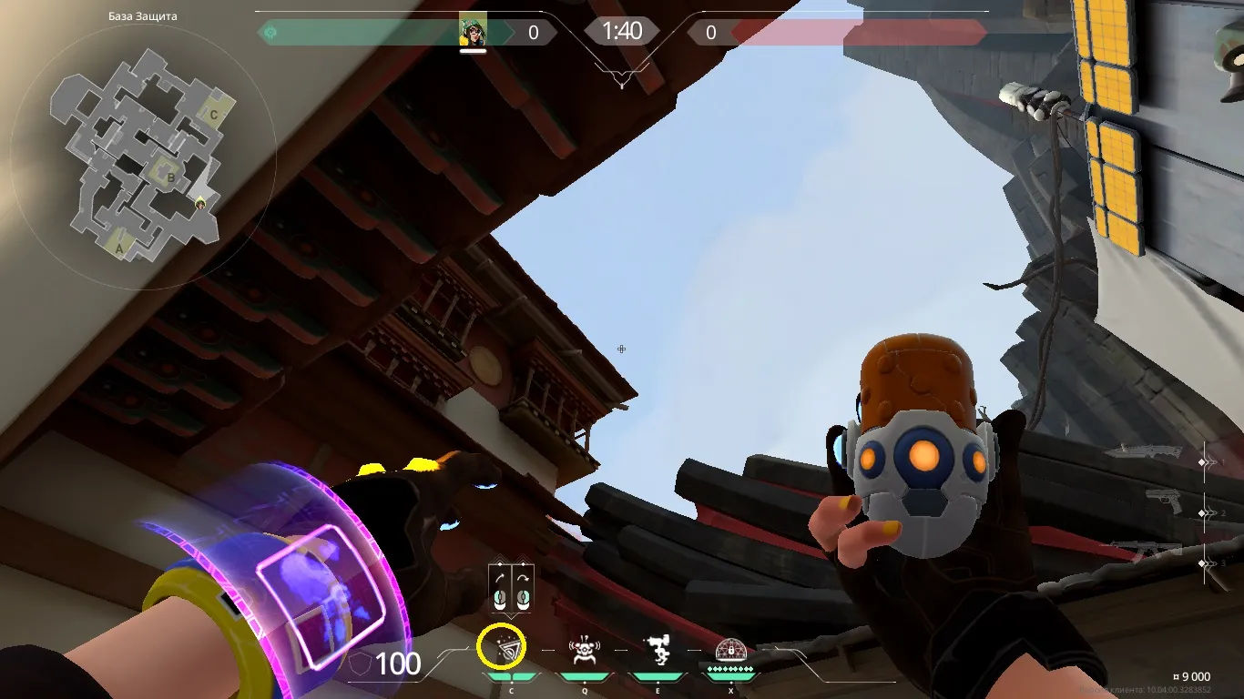 Killjoy Nanoswarm on Haven Defense Site C — step 3 of 4: Aim — line up the shot