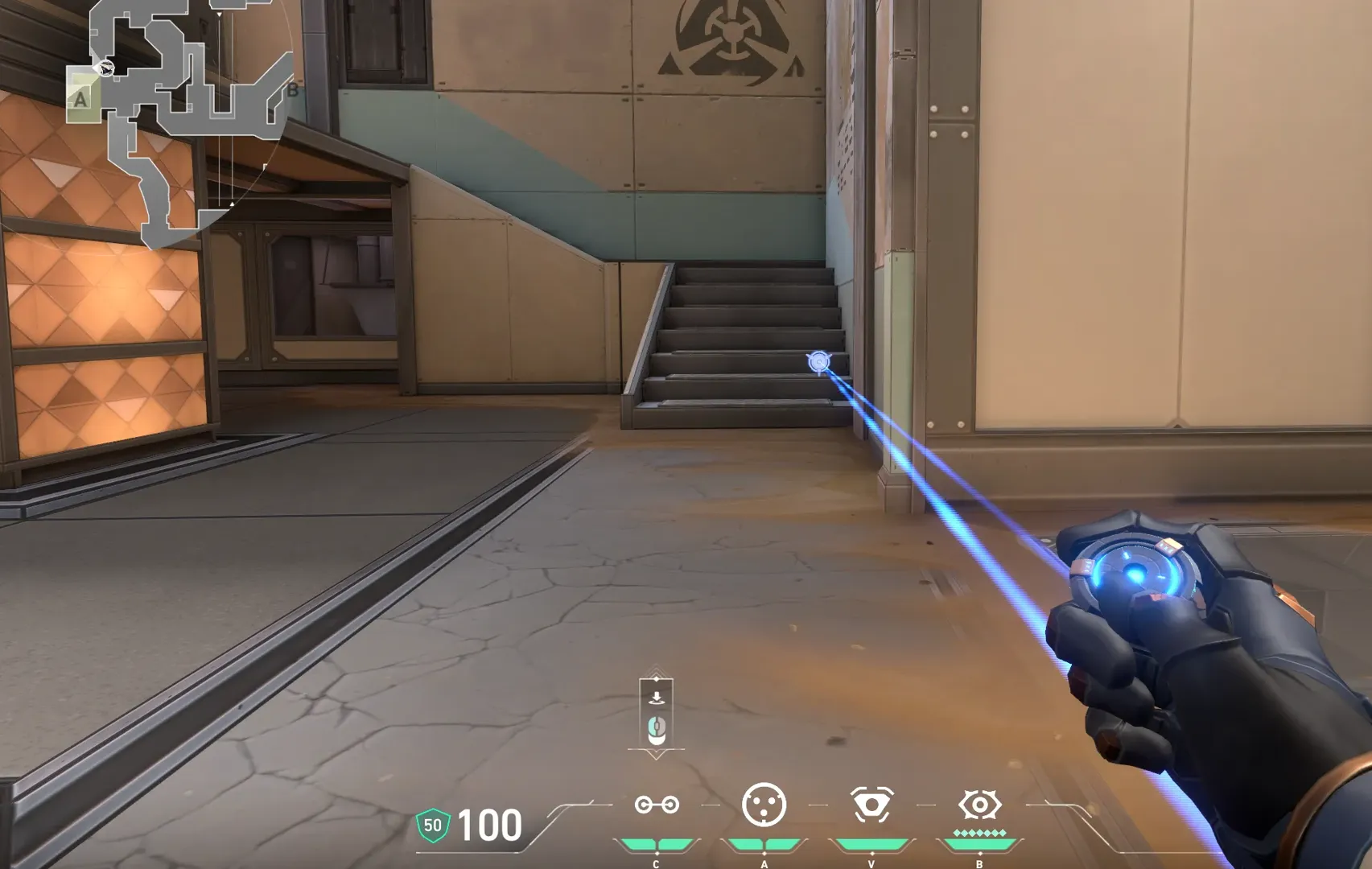 Cypher Trapwire on Fracture Defense Site A — step 1 of 4: Position — where to stand