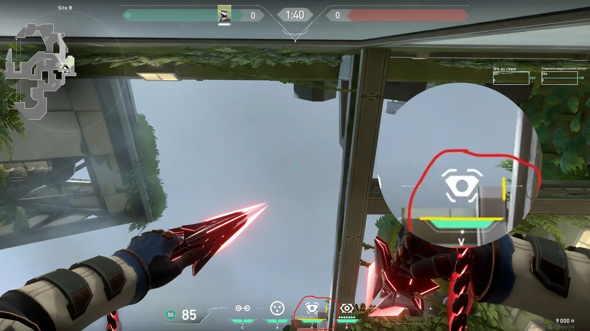 Cypher Cyber Cage on Fracture Defense Site B — step 3 of 5: Aim — line up the shot