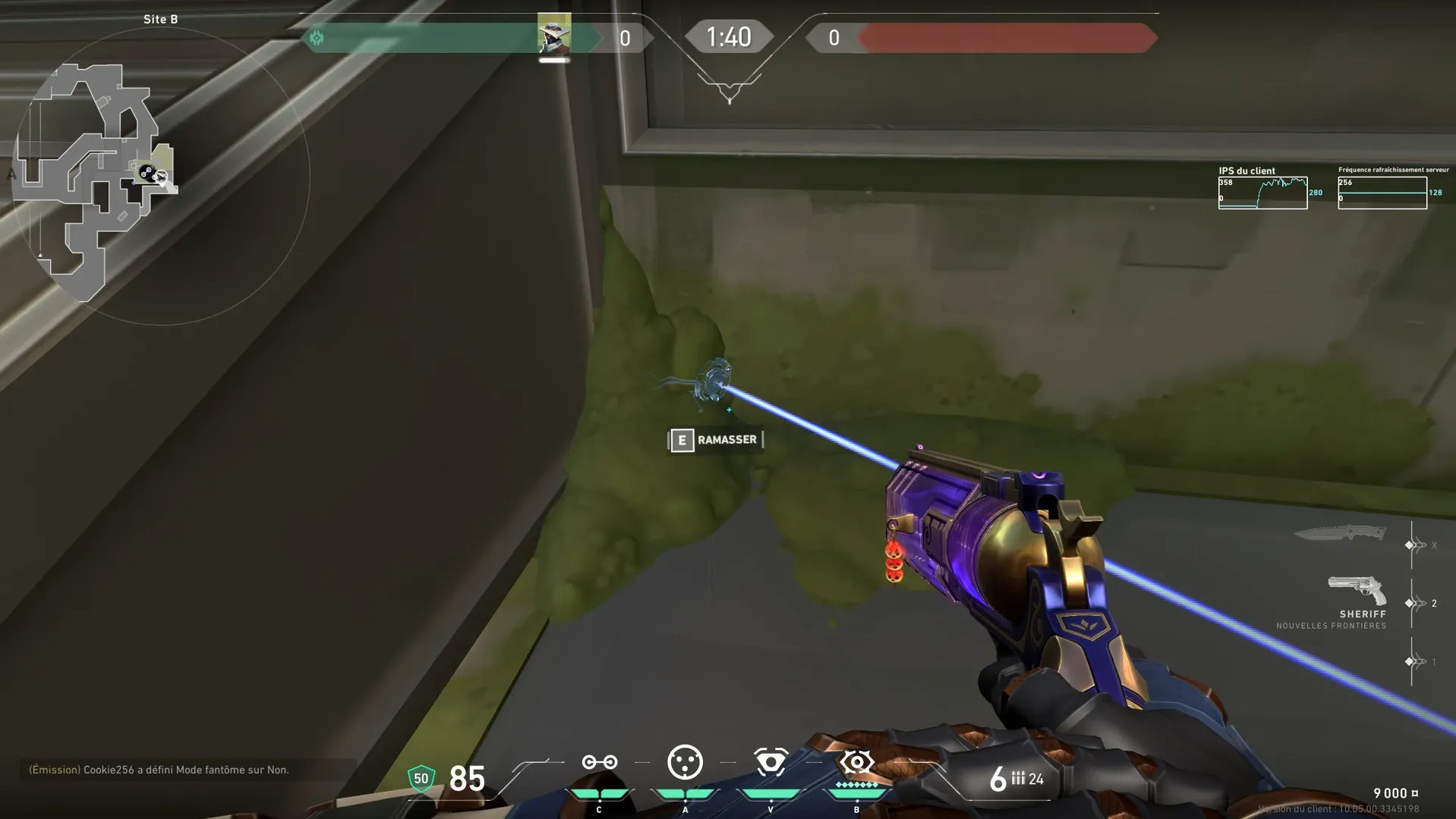 Cypher Trapwire on Fracture Defense Site B — step 3 of 7: Aim — line up the shot