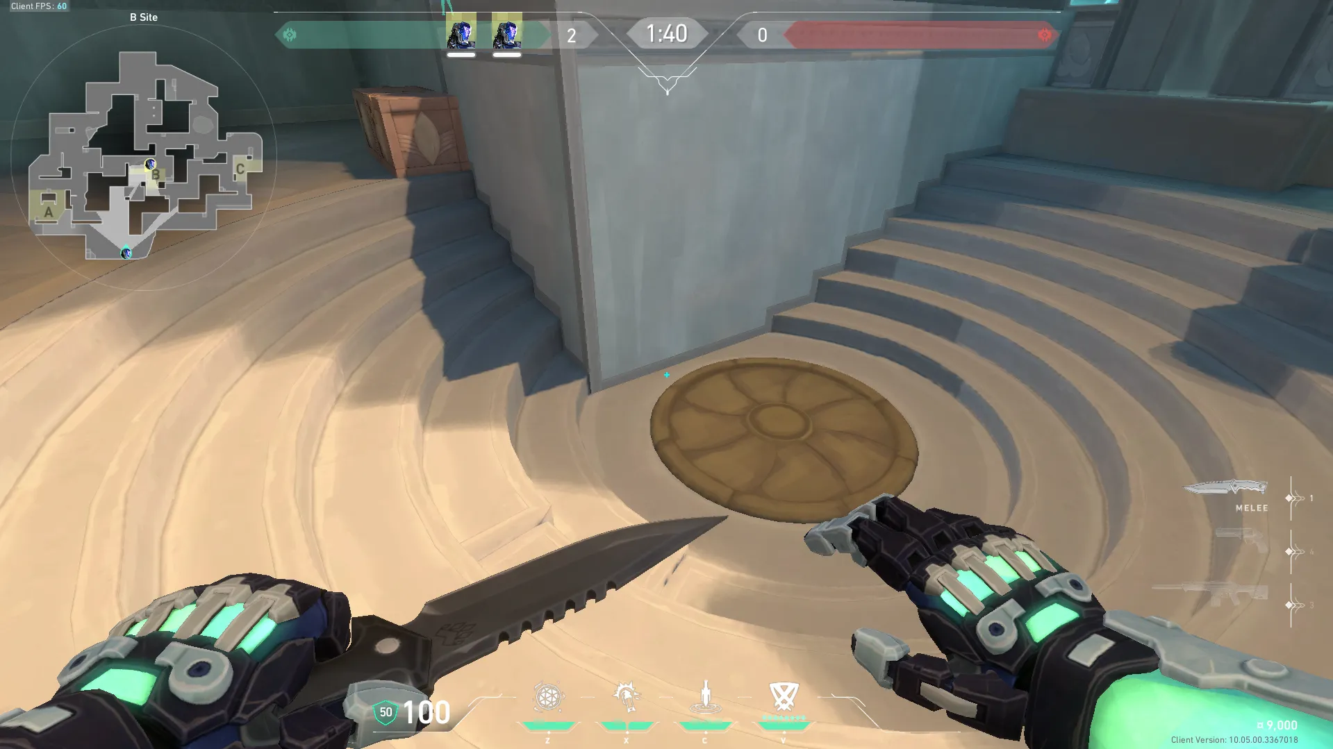 KAY/O Zero_Point on Lotus Defense Mid — step 1 of 3: Position — where to stand