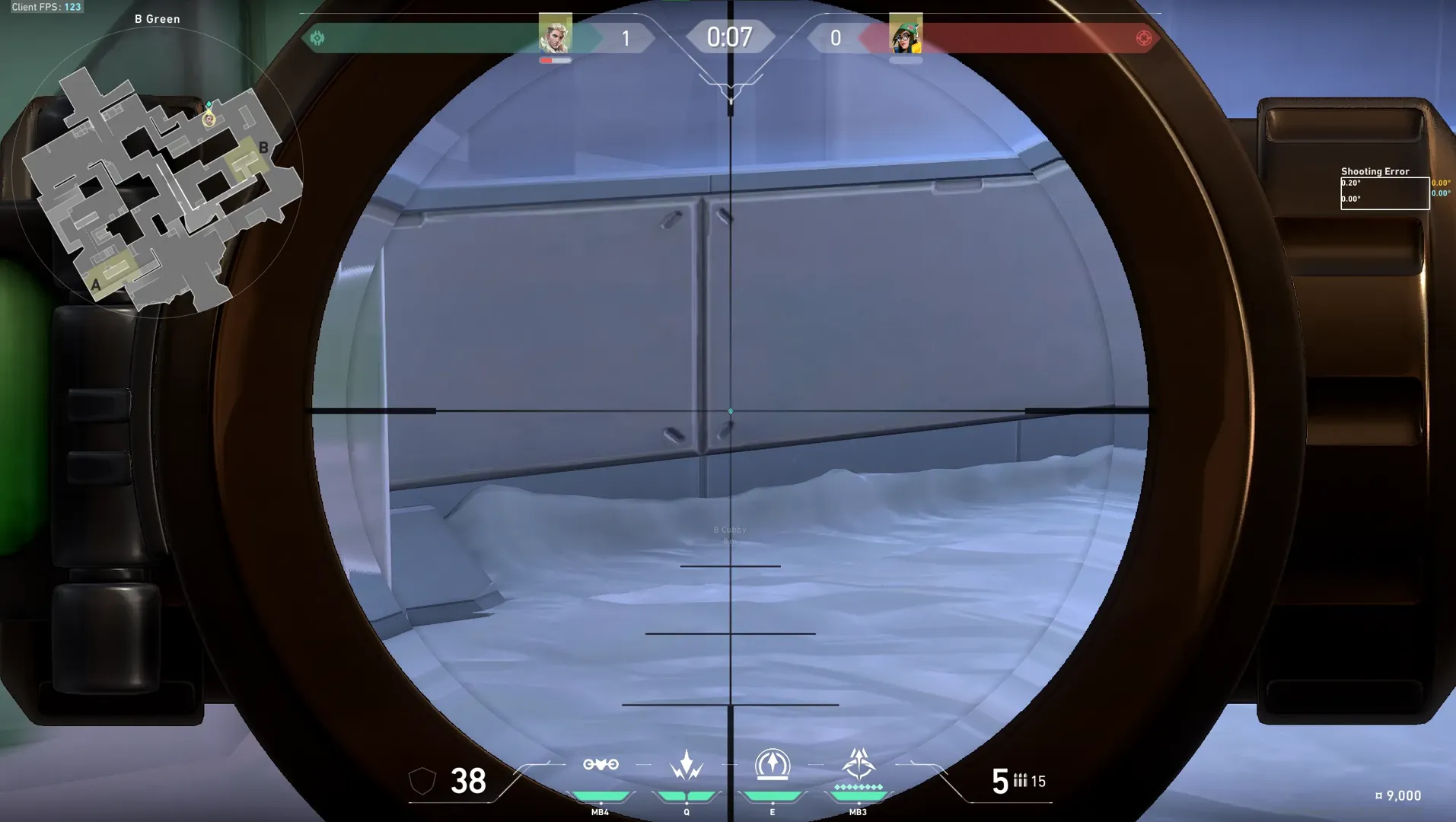 Sova Shock Bolt on Icebox Attack Site B — step 4 of 7: Aim — line up the shot