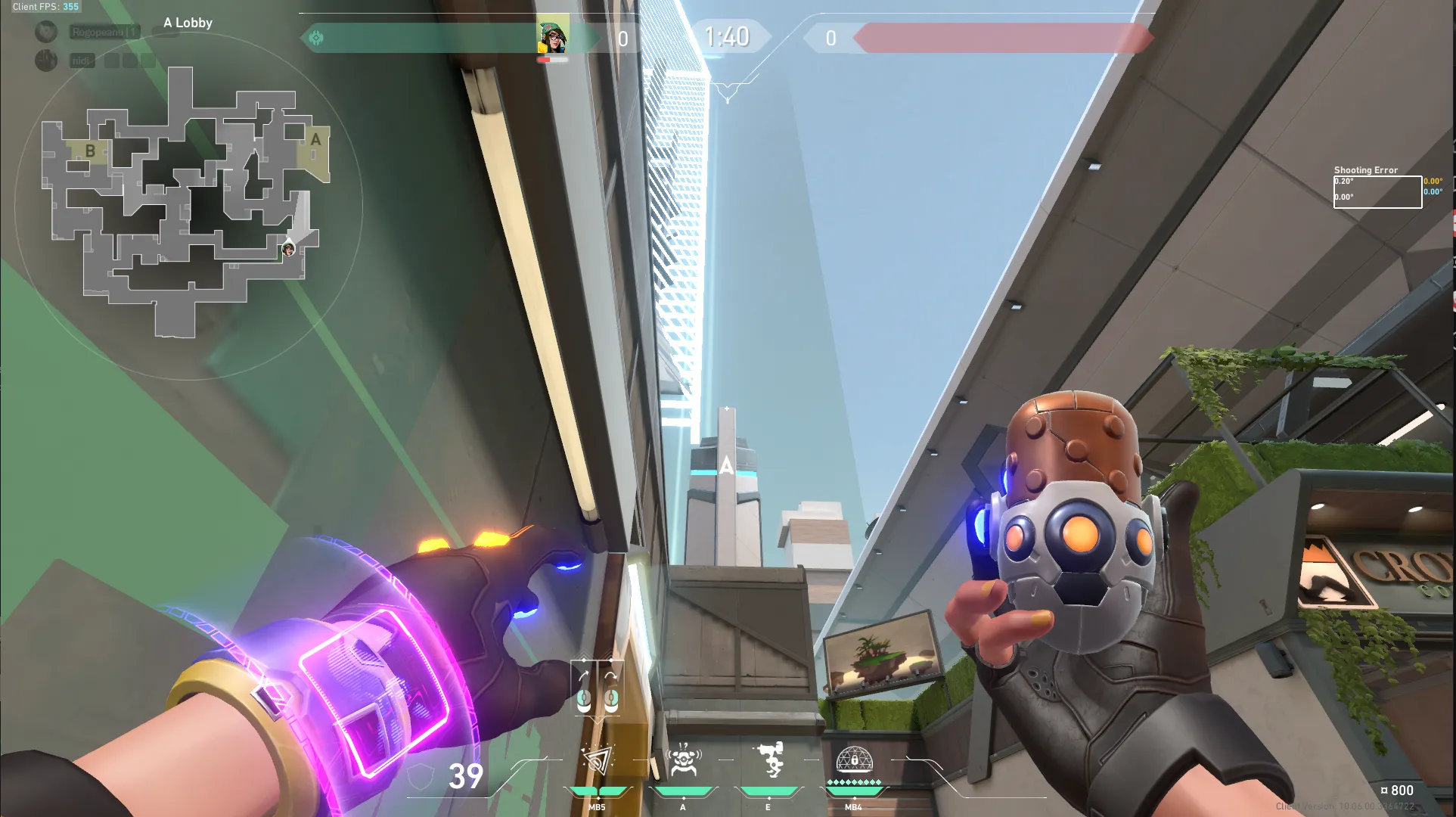Killjoy Nanoswarm on Split Attack Site A — step 2 of 3: Aim — line up the shot