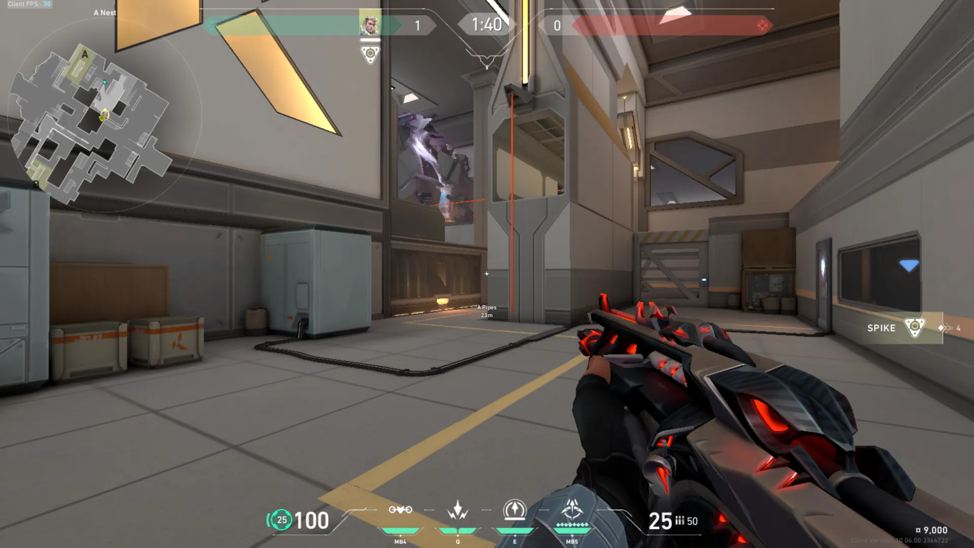 Sova Shock Bolt on Icebox Attack Site A — step 3 of 7: Aim — line up the shot
