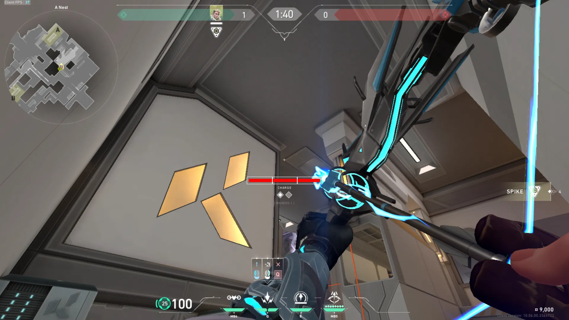 Sova Shock Bolt on Icebox Attack Site A — step 5 of 7: Aim — line up the shot