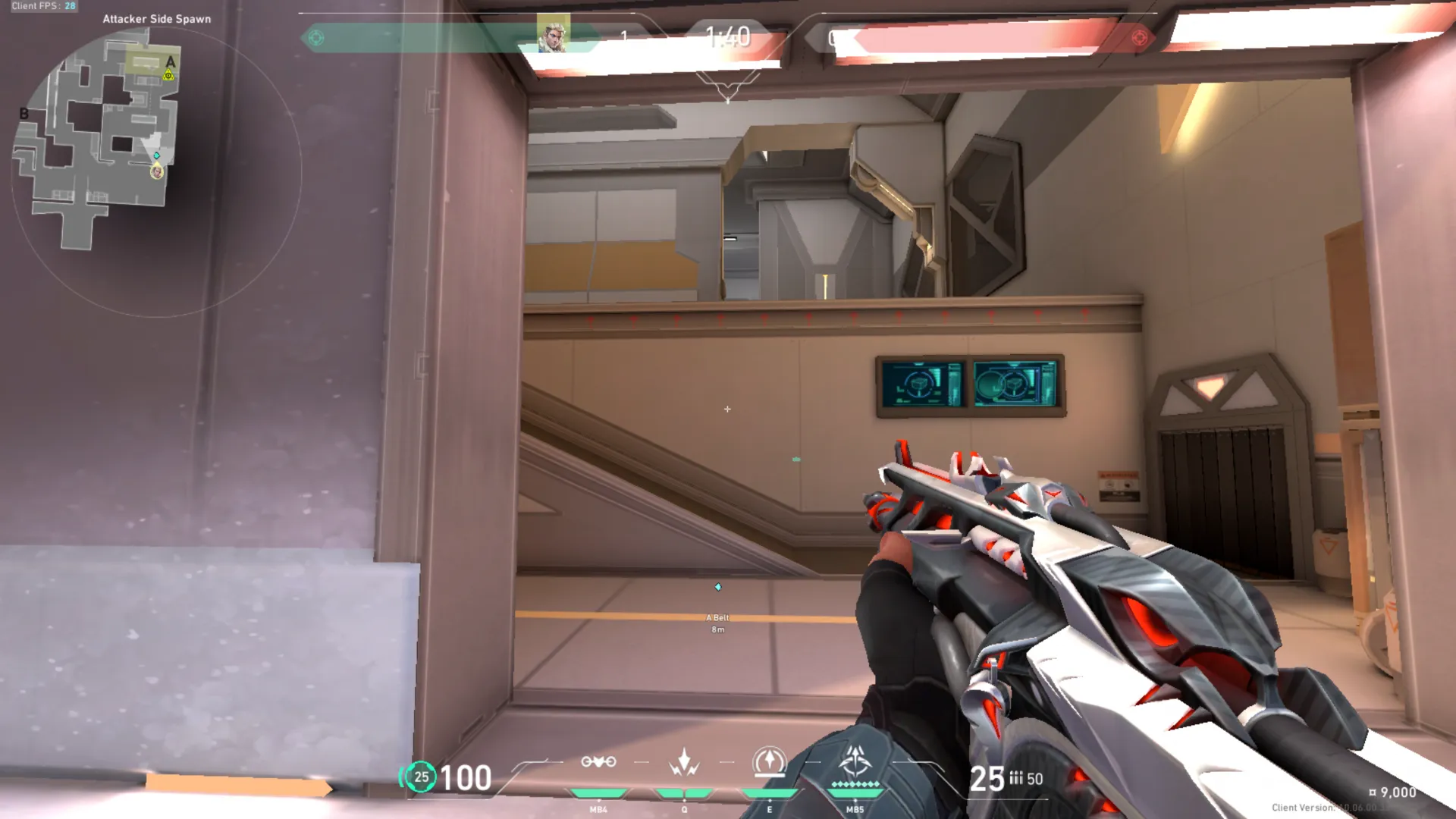 Sova Shock Bolt on Icebox Attack Site A — step 2 of 7: Aim — line up the shot