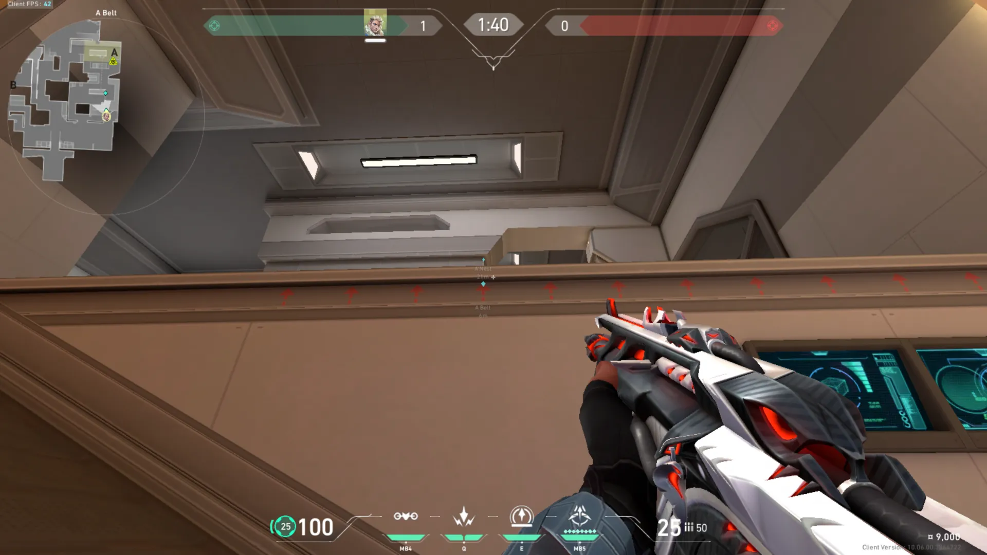 Sova Shock Bolt on Icebox Attack Site A — step 3 of 7: Aim — line up the shot