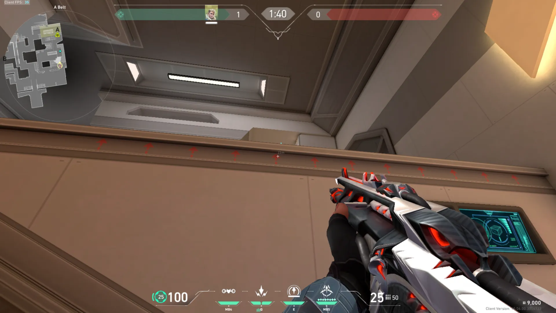 Sova Shock Bolt on Icebox Attack Site A — step 4 of 7: Aim — line up the shot
