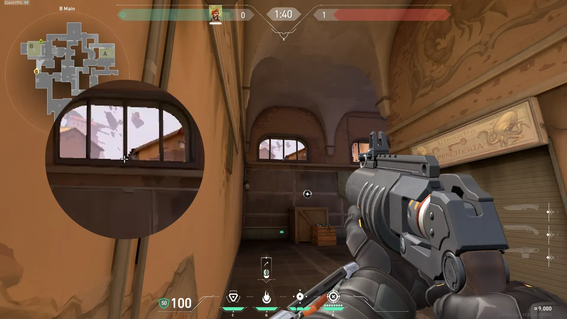 Brimstone Incendiary on Ascent Attack Site B — step 2 of 3: Aim — line up the shot