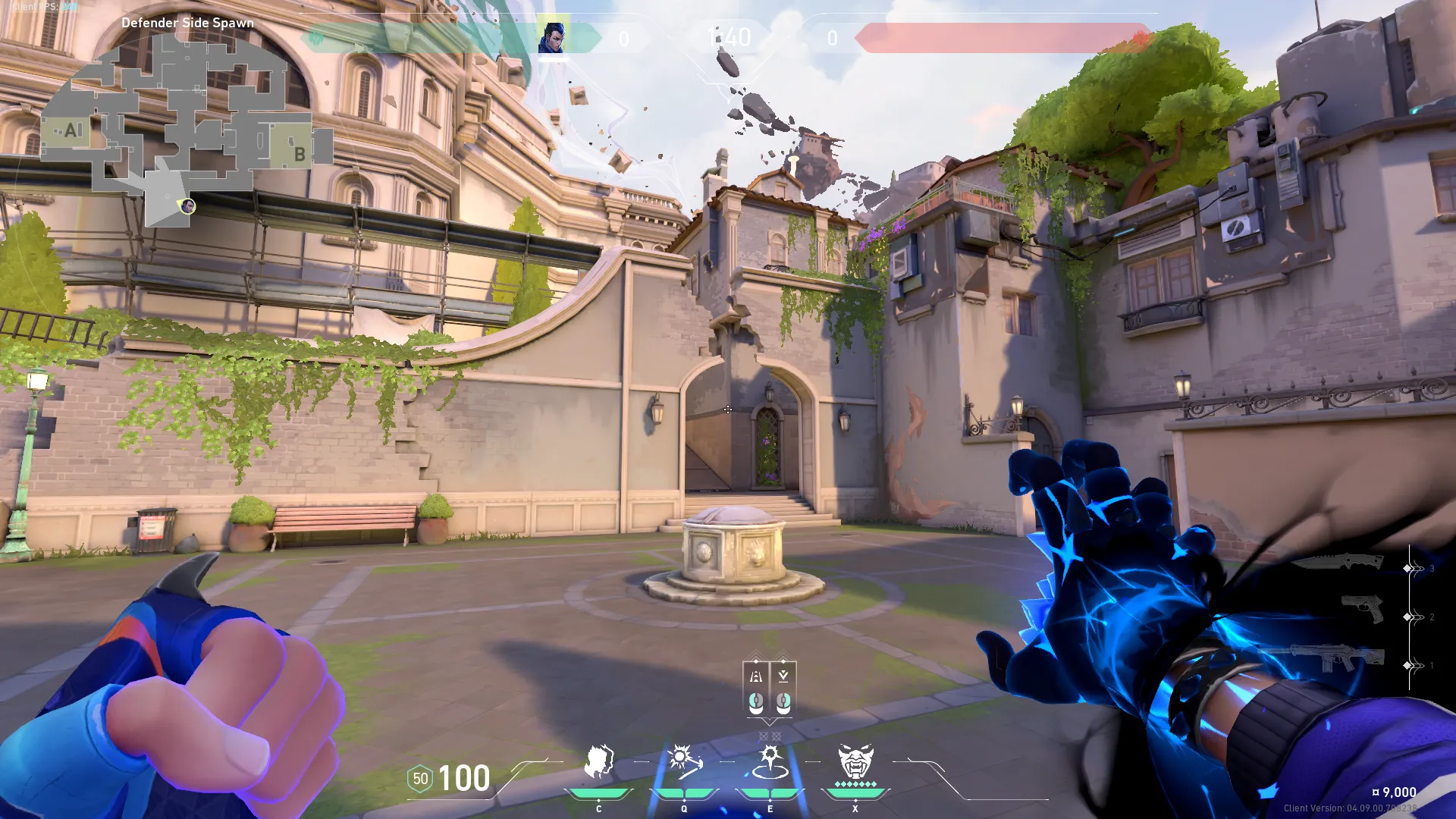 Yoru Gatecrash on Ascent Defense Site A — step 2 of 3: Aim — line up the shot