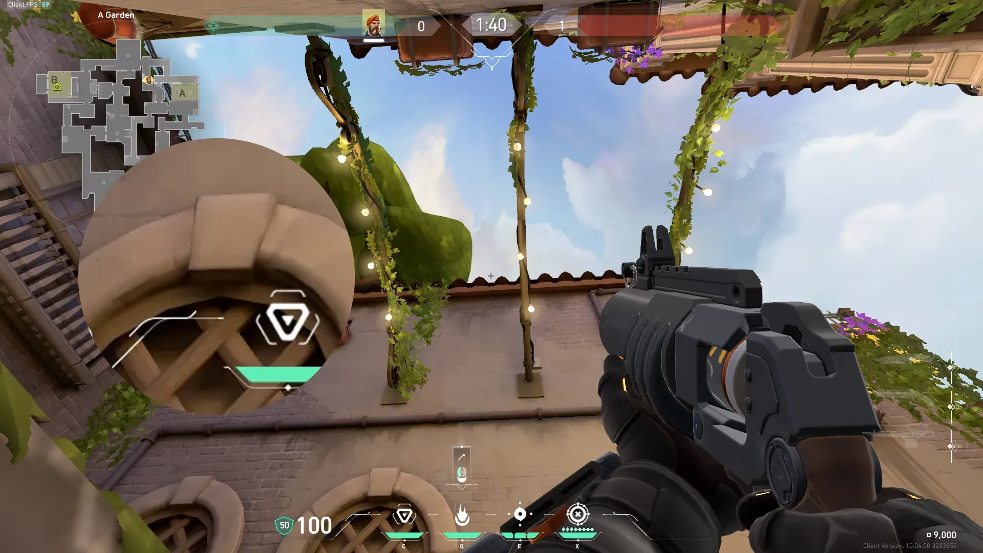 Brimstone Incendiary on Ascent Defense Site B — step 2 of 3: Aim — line up the shot