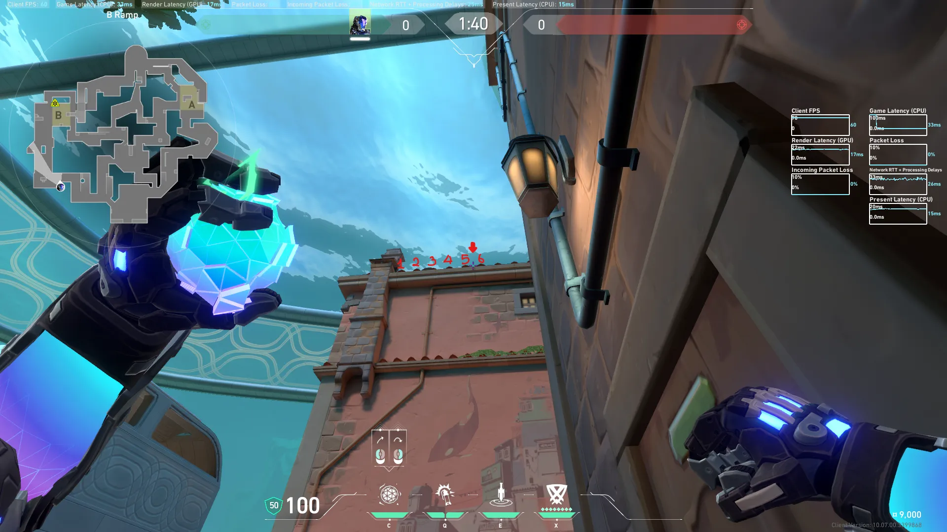 KAY/O Frag_Ment on Pearl Attack Site B — step 2 of 3: Aim — line up the shot