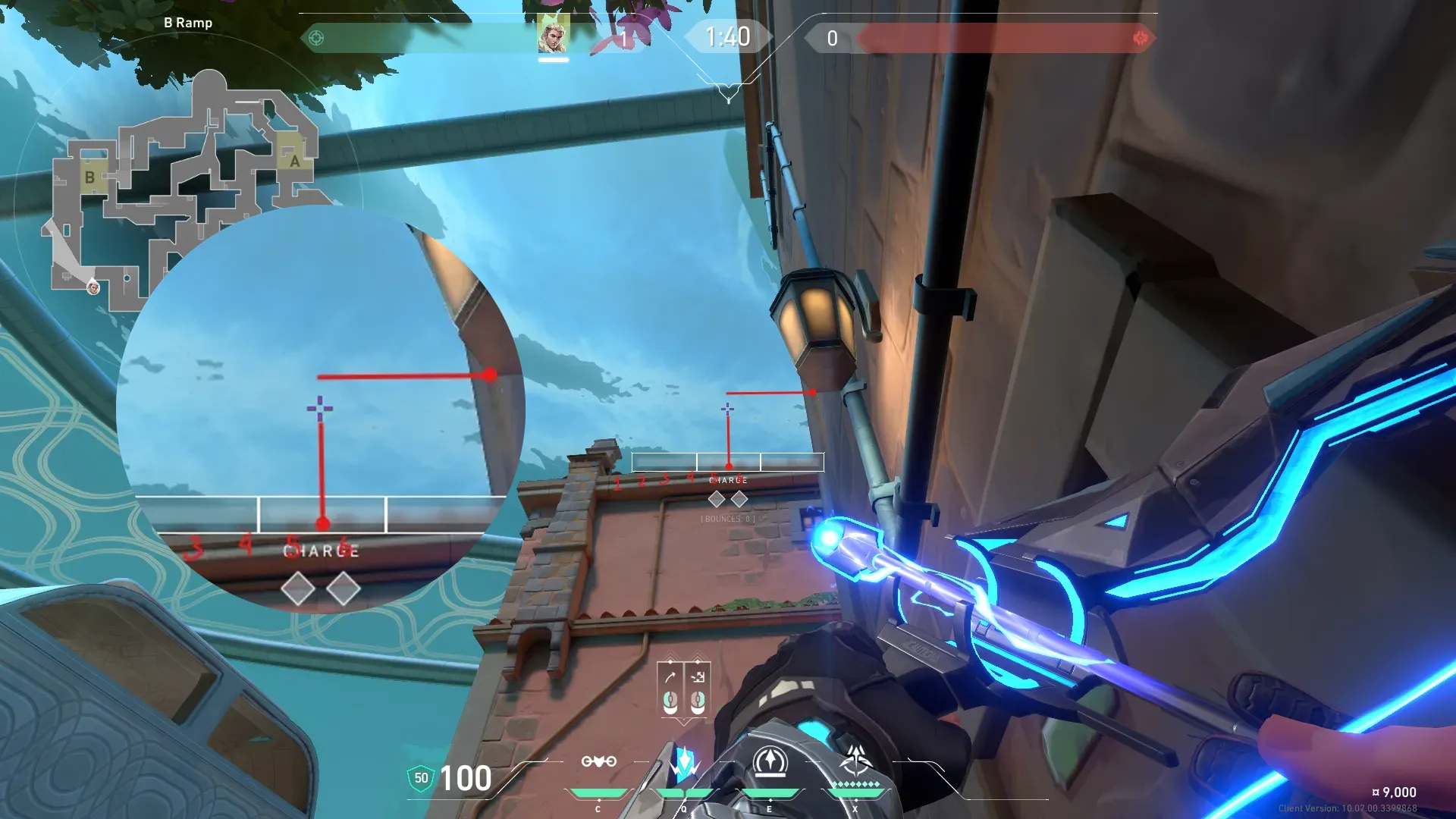 Sova Shock Bolt on Pearl Attack Site B — step 2 of 6: Aim — line up the shot
