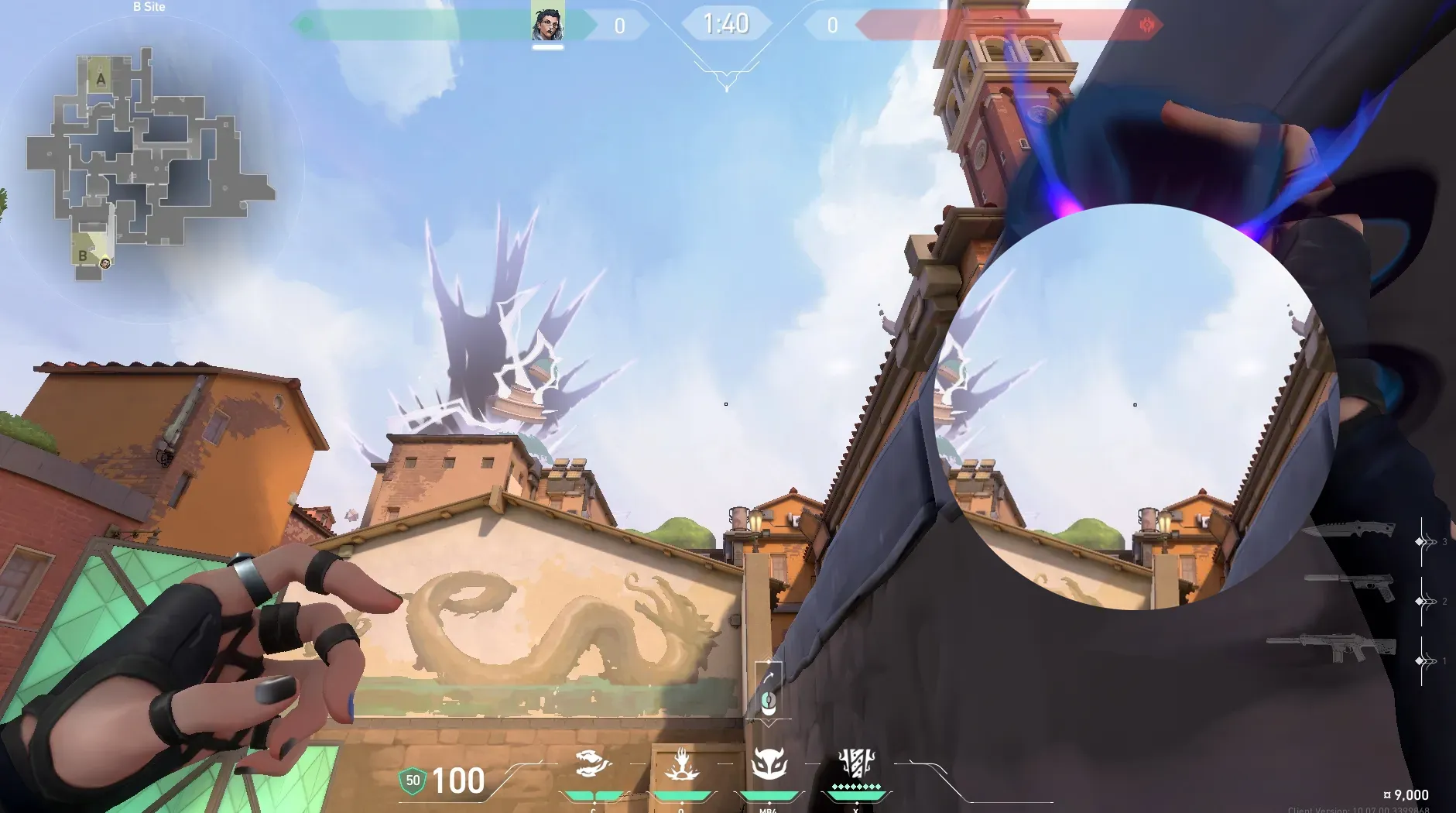 Fade Haunt on Ascent Defense Site B — step 2 of 3: Aim — line up the shot