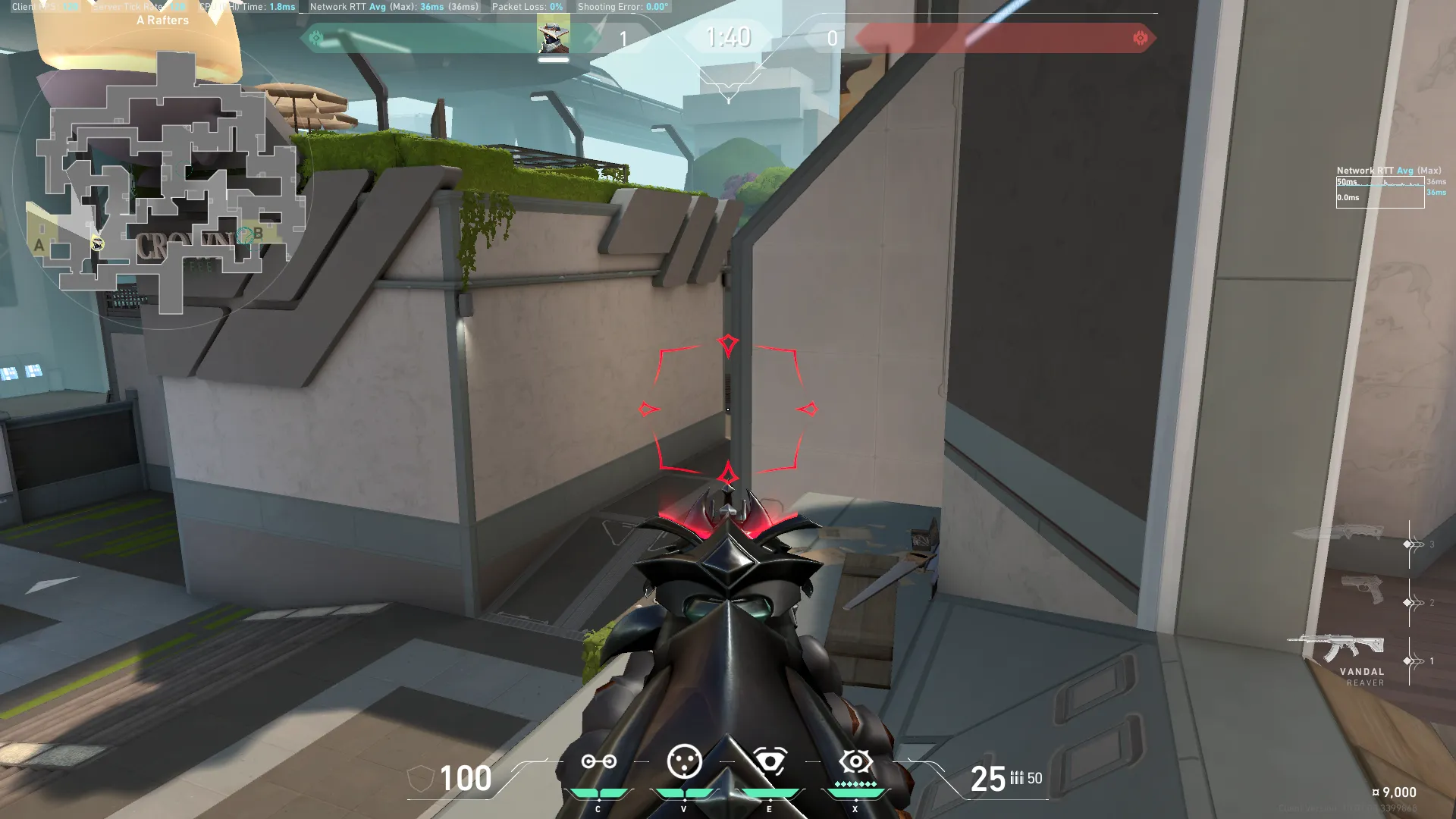 Cypher Cyber Cage on Split Defense Site A — step 2 of 4: Aim — line up the shot