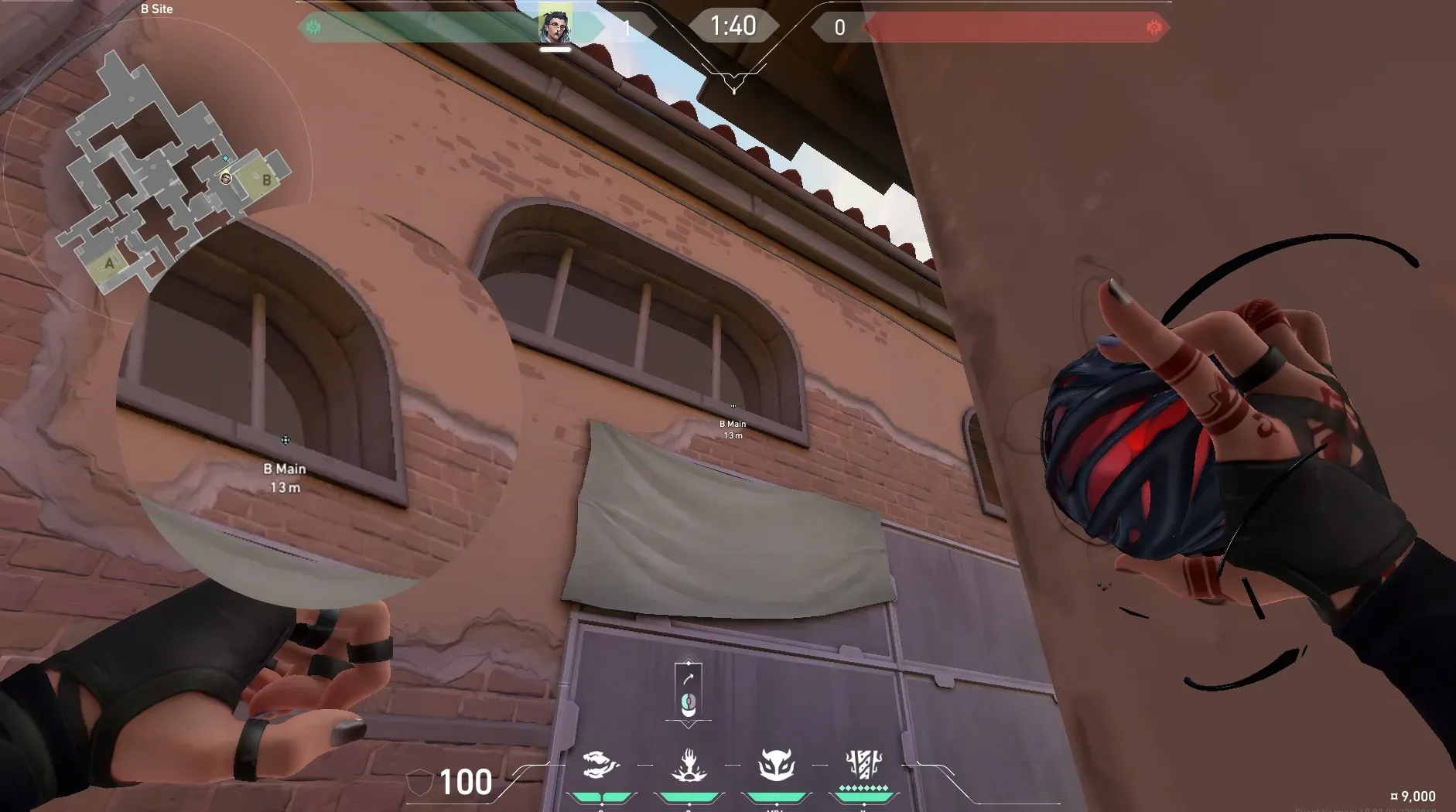 Fade Seize on Ascent Defense Site B — step 2 of 3: Aim — line up the shot