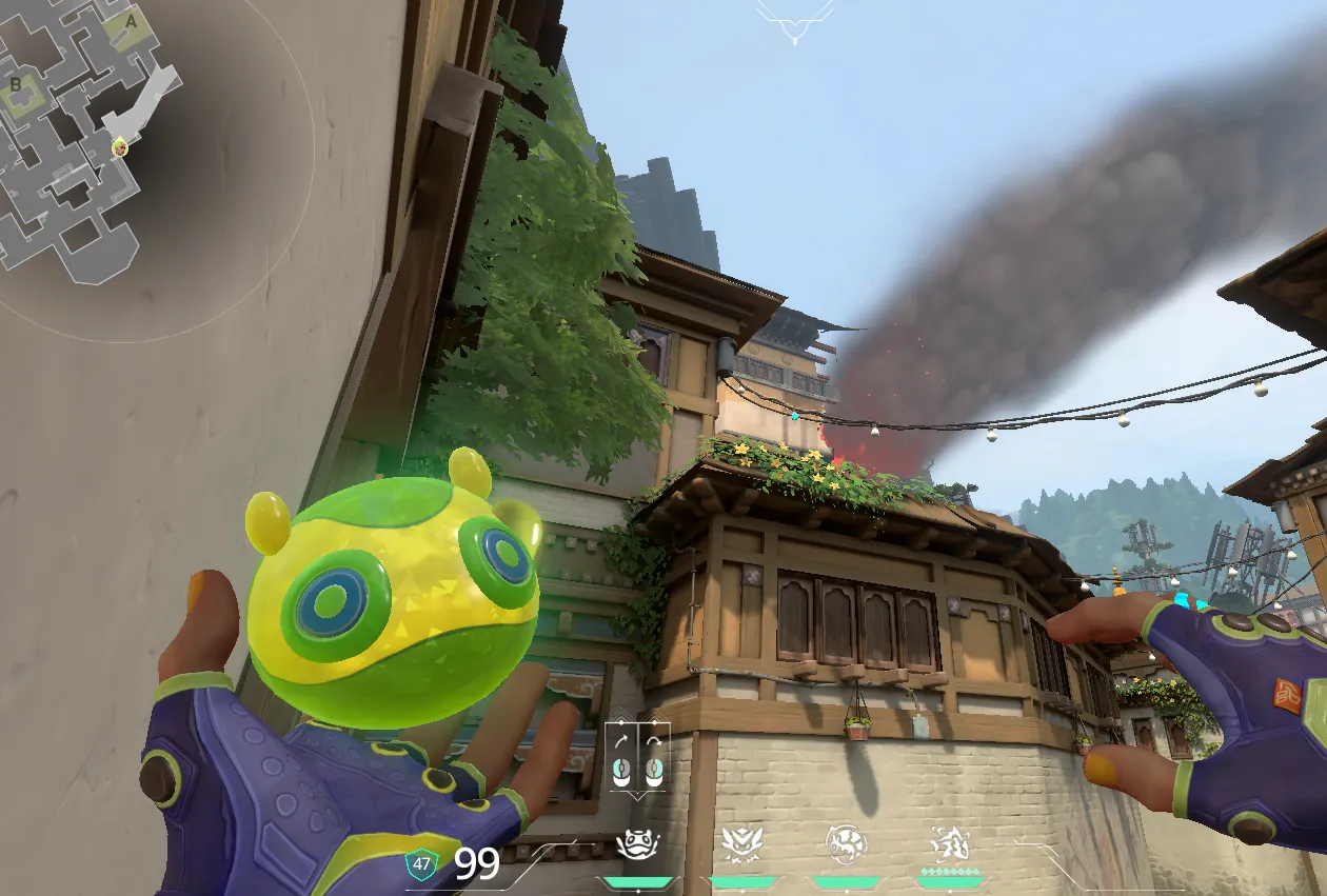 Gekko Mosh Pit on Haven Attack Site A — step 2 of 3: Aim — line up the shot