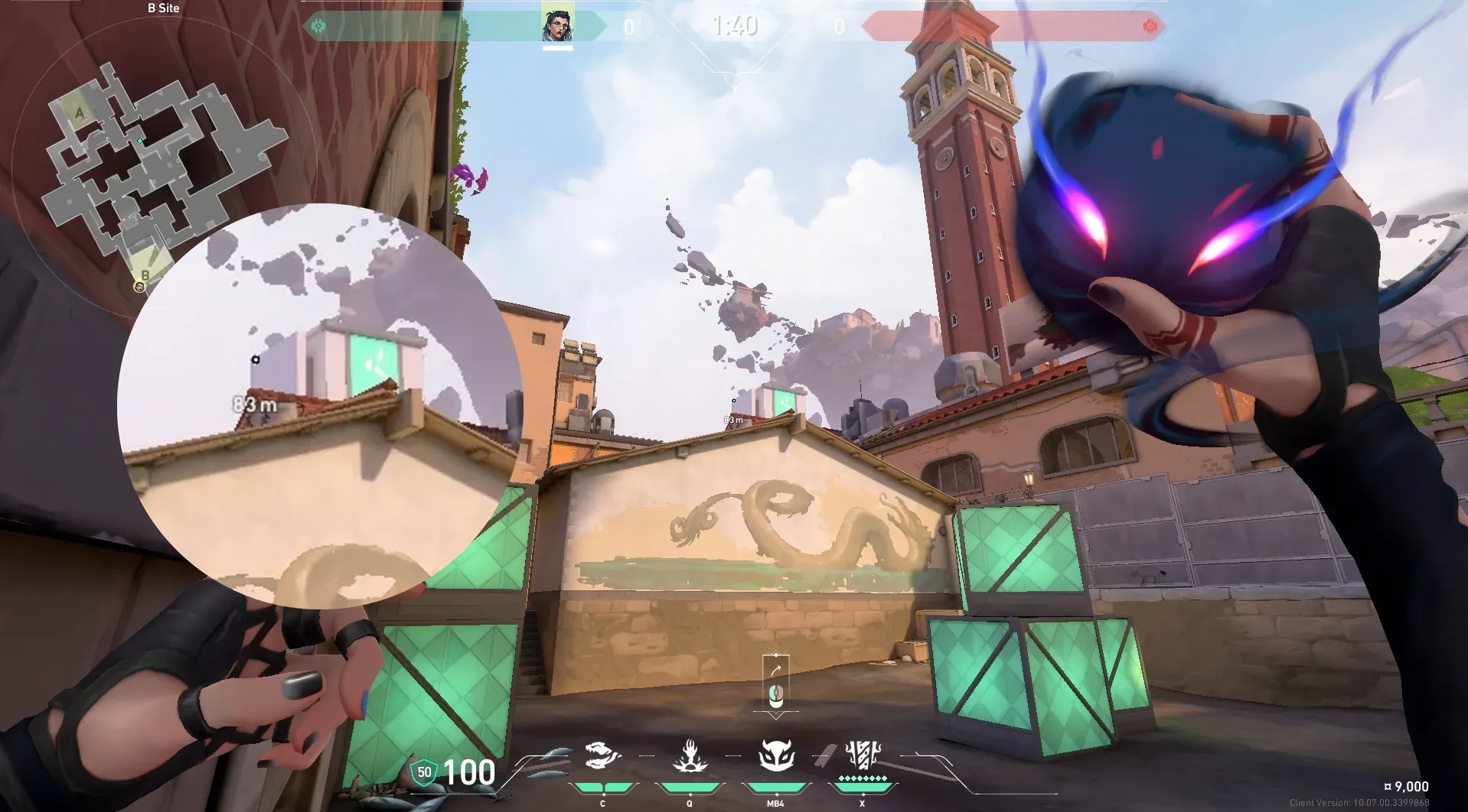 Fade Haunt on Ascent Defense Site B — step 2 of 3: Aim — line up the shot
