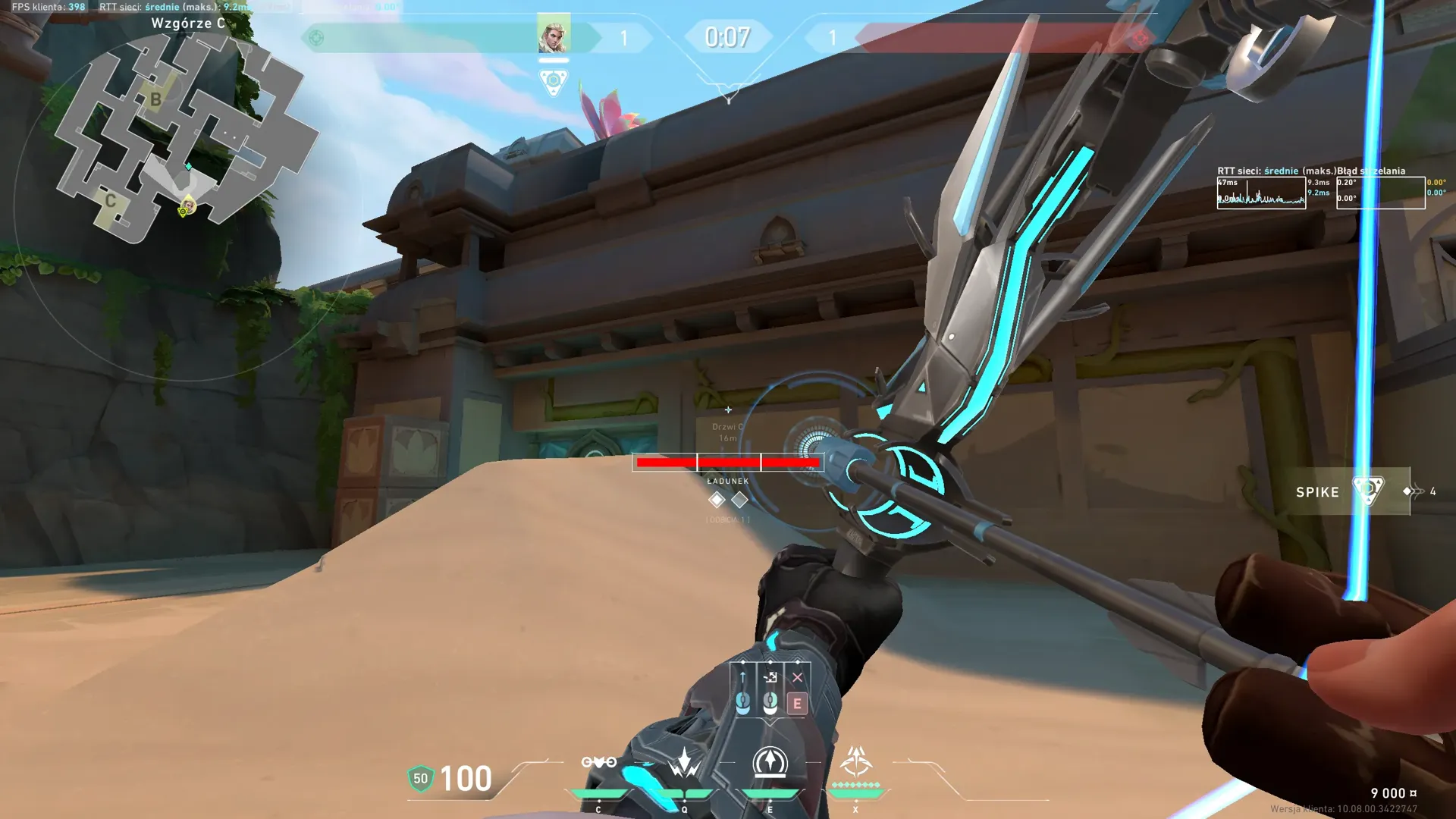 Sova Recon Bolt on Lotus Attack Site C — step 3 of 4: Aim — line up the shot