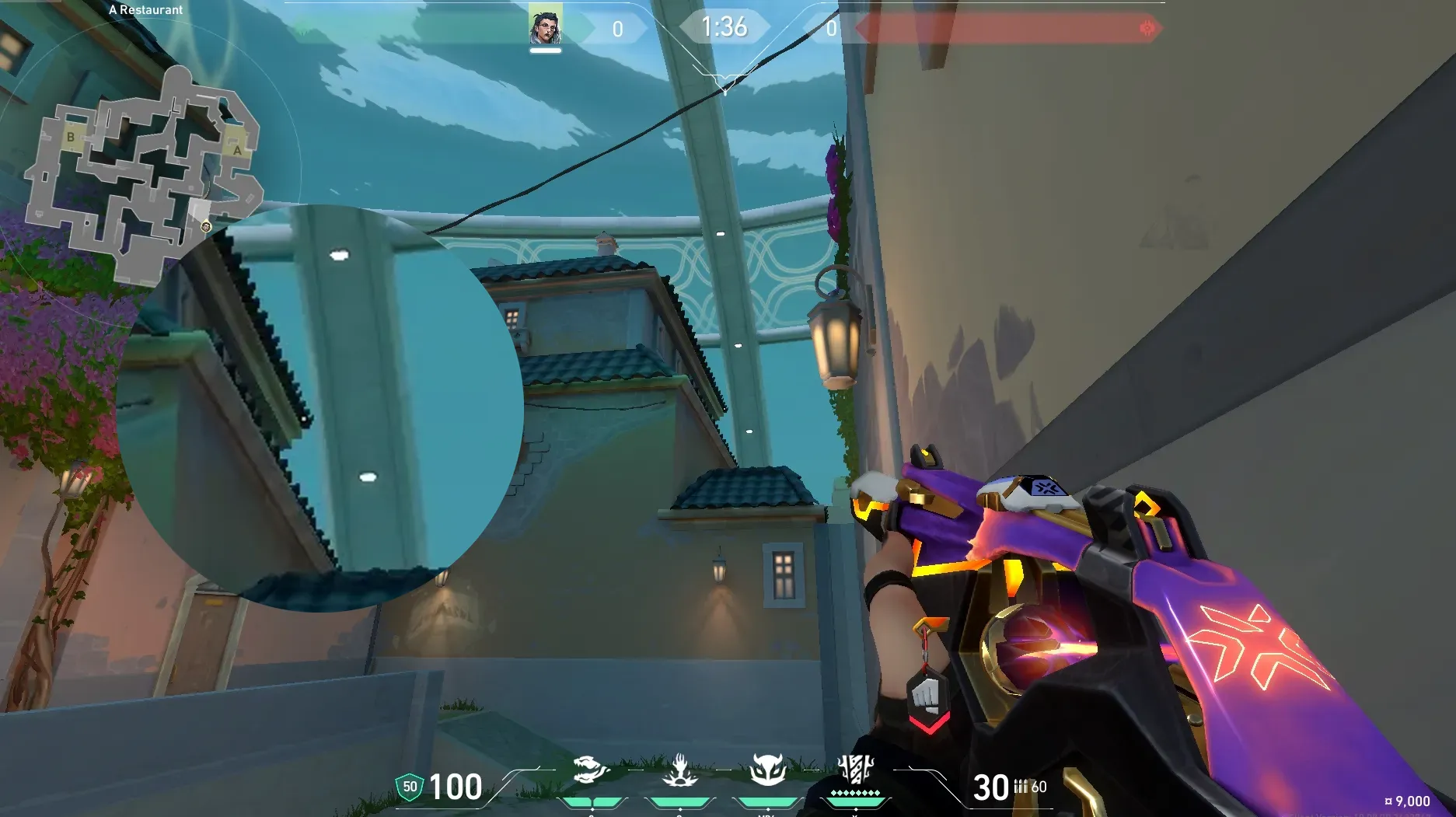 Fade Haunt on Pearl Attack Site A — step 2 of 3: Aim — line up the shot