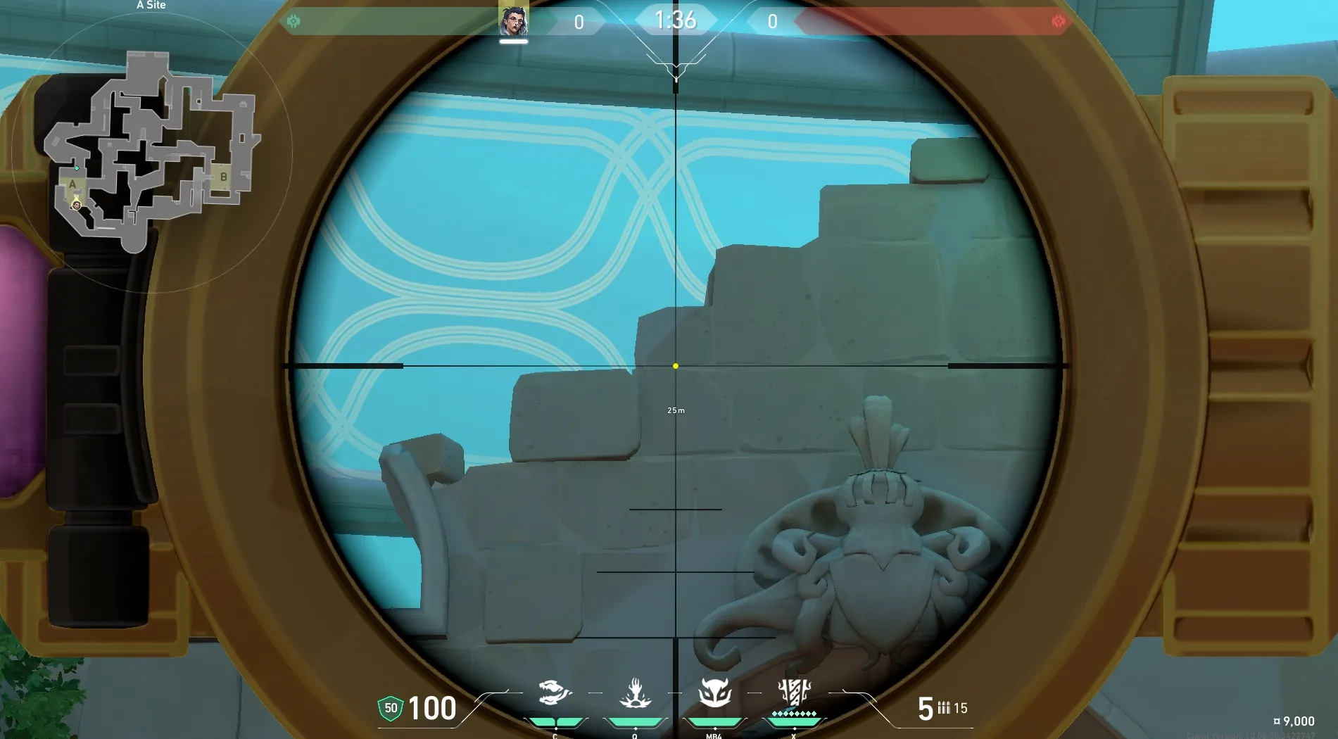 Fade Haunt on Pearl Defense Site A — step 3 of 4: Aim — line up the shot