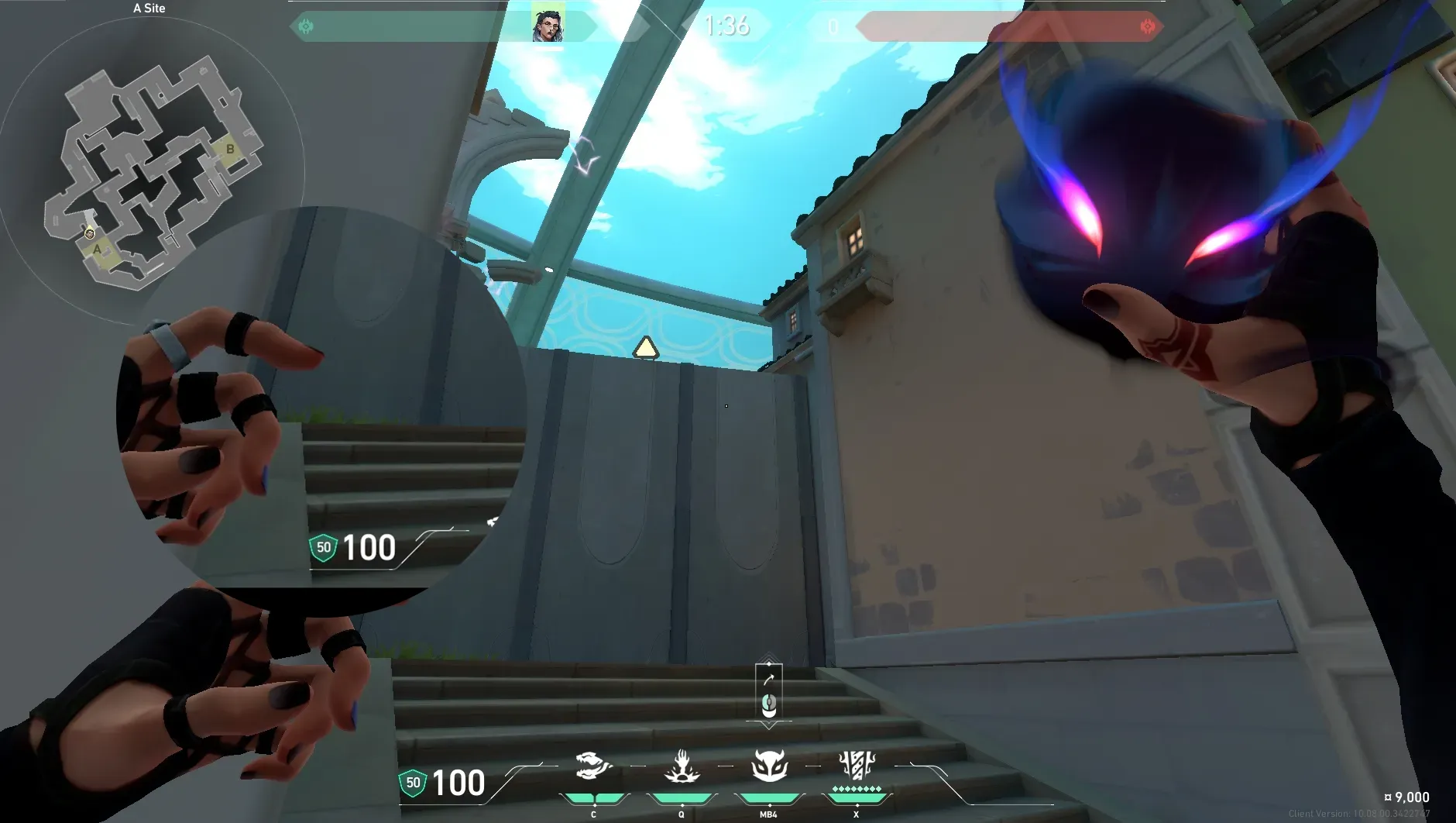 Fade Haunt on Pearl Defense Site A — step 2 of 3: Aim — line up the shot