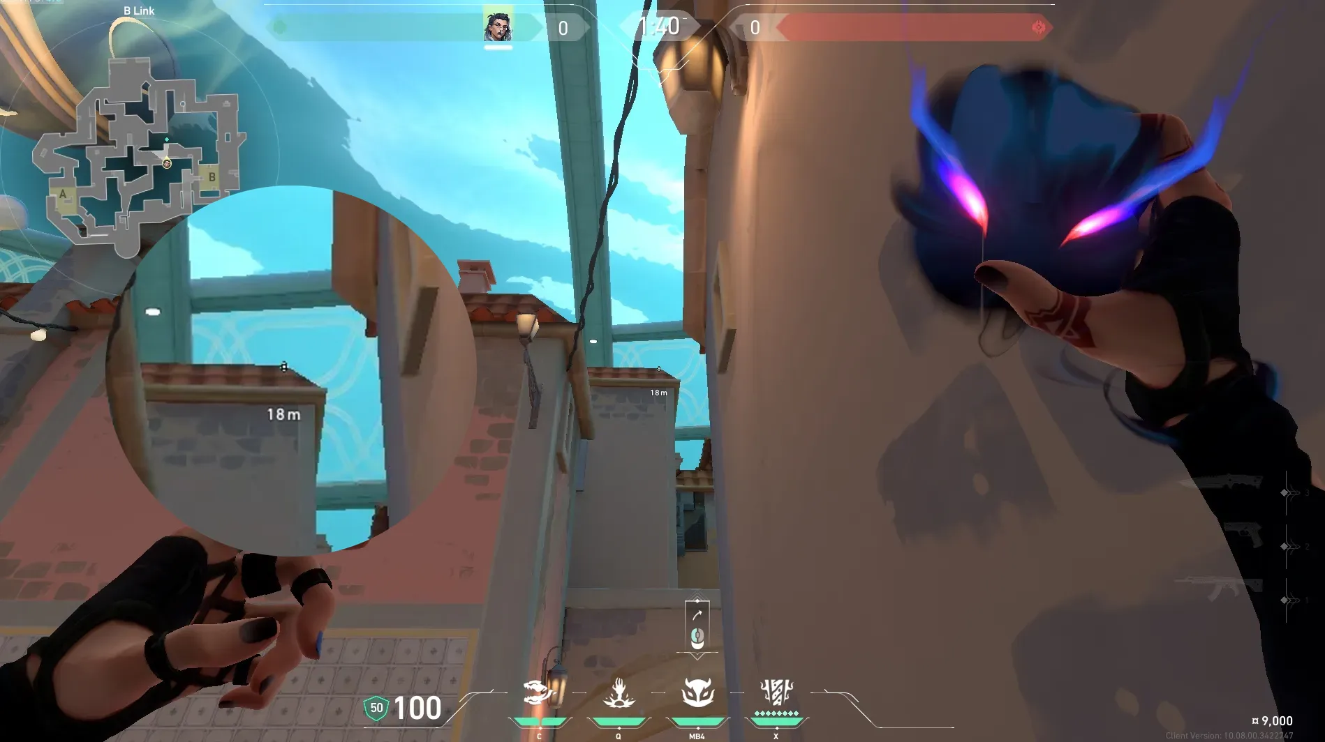 Fade Haunt on Pearl Defense Site B — step 2 of 3: Aim — line up the shot