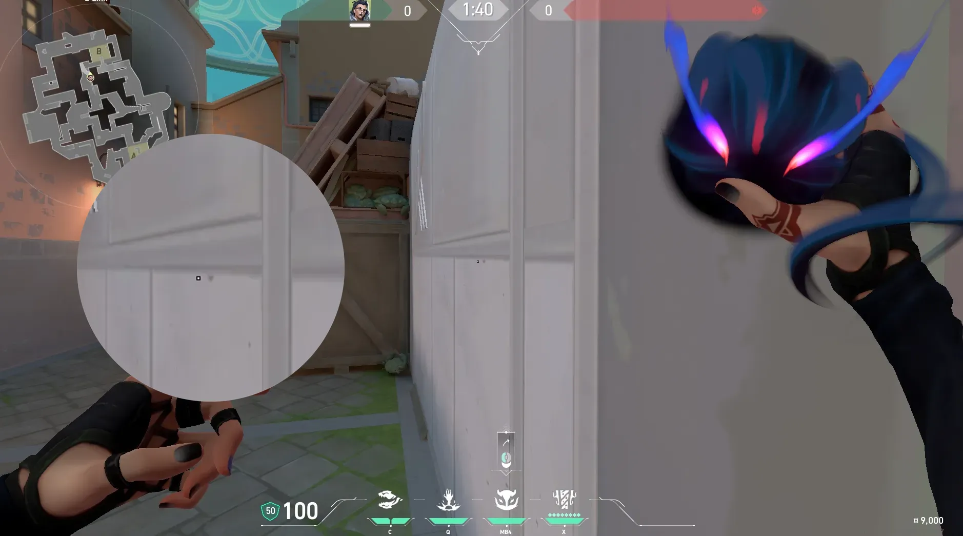 Fade Haunt on Pearl Defense Site B — step 2 of 4: Aim — line up the shot
