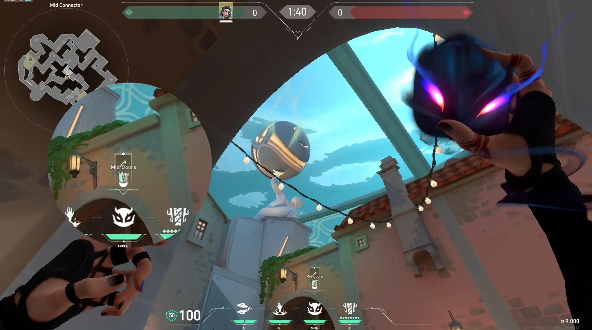 Fade Haunt on Pearl Defense Mid — step 3 of 4: Aim — line up the shot
