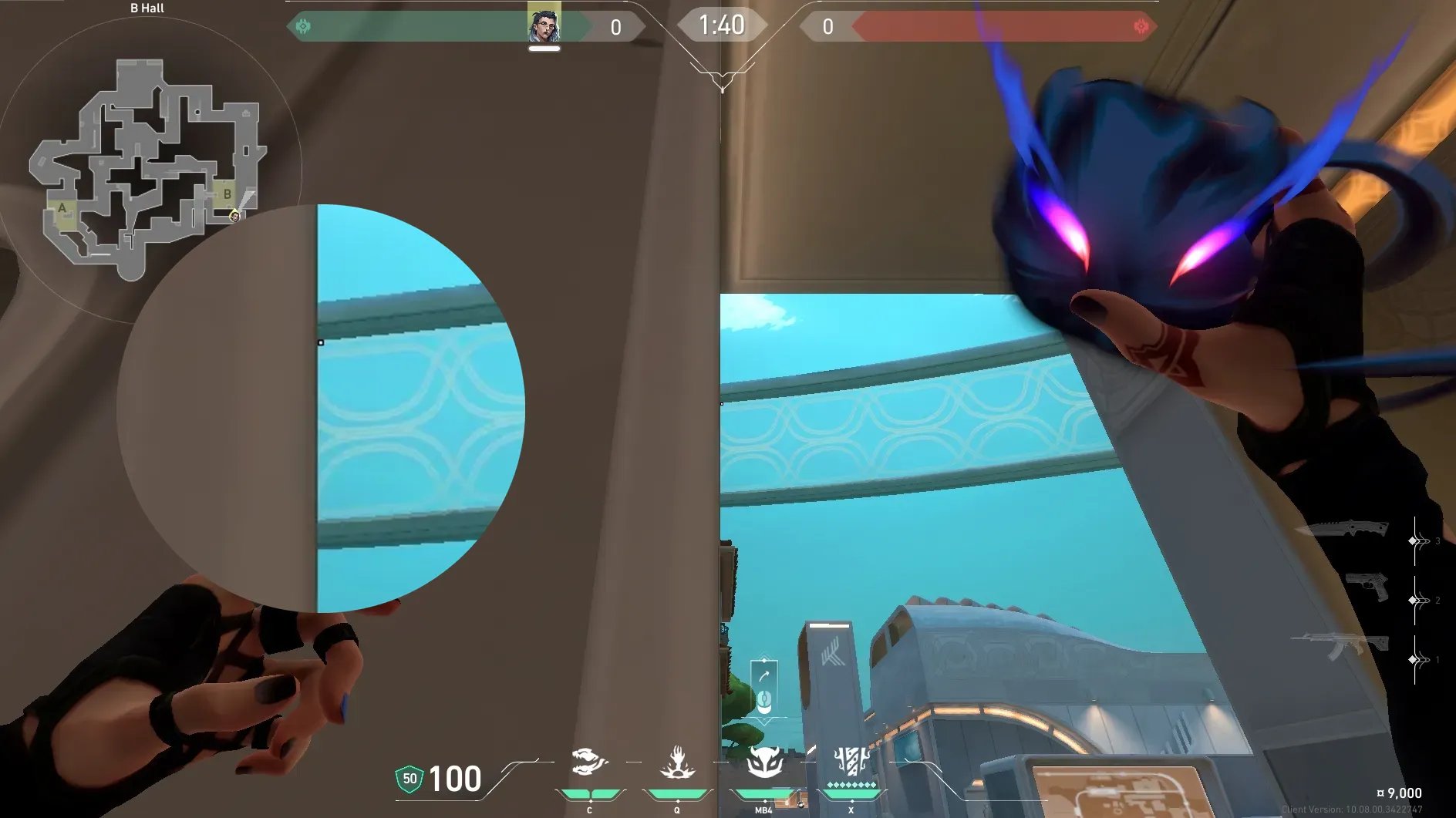 Fade Haunt on Pearl Defense Site B — step 2 of 3: Aim — line up the shot