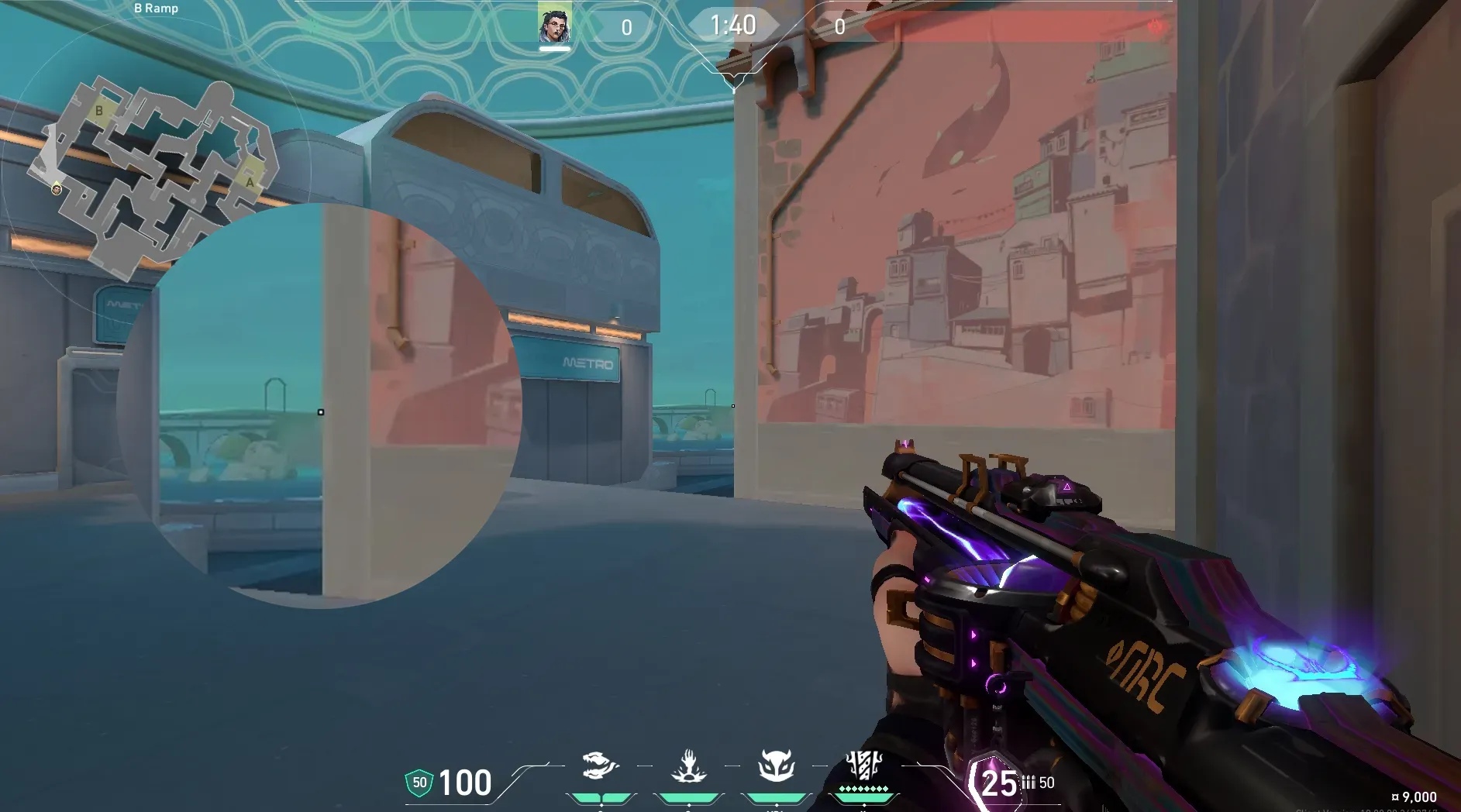 Fade Haunt on Pearl Attack Site B — step 2 of 3: Aim — line up the shot