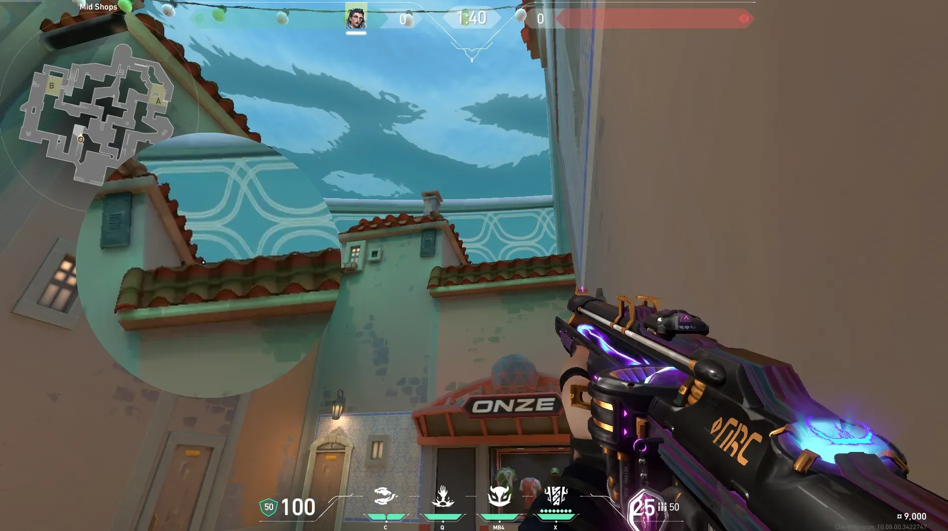 Fade Haunt on Pearl Attack Site B — step 2 of 4: Aim — line up the shot