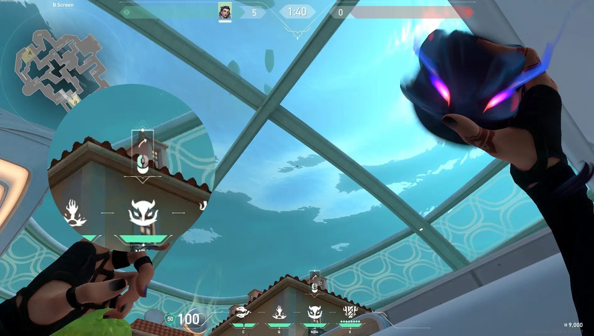 Fade Haunt on Pearl Defense Site B — step 2 of 3: Aim — line up the shot