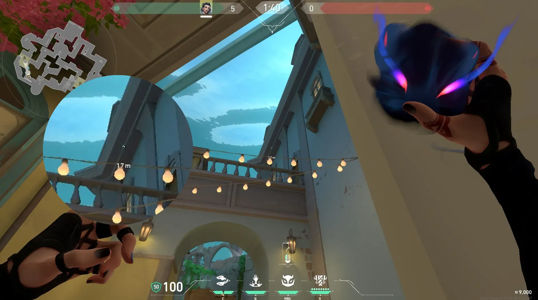 Fade Haunt on Pearl Defense Site A — step 2 of 3: Aim — line up the shot